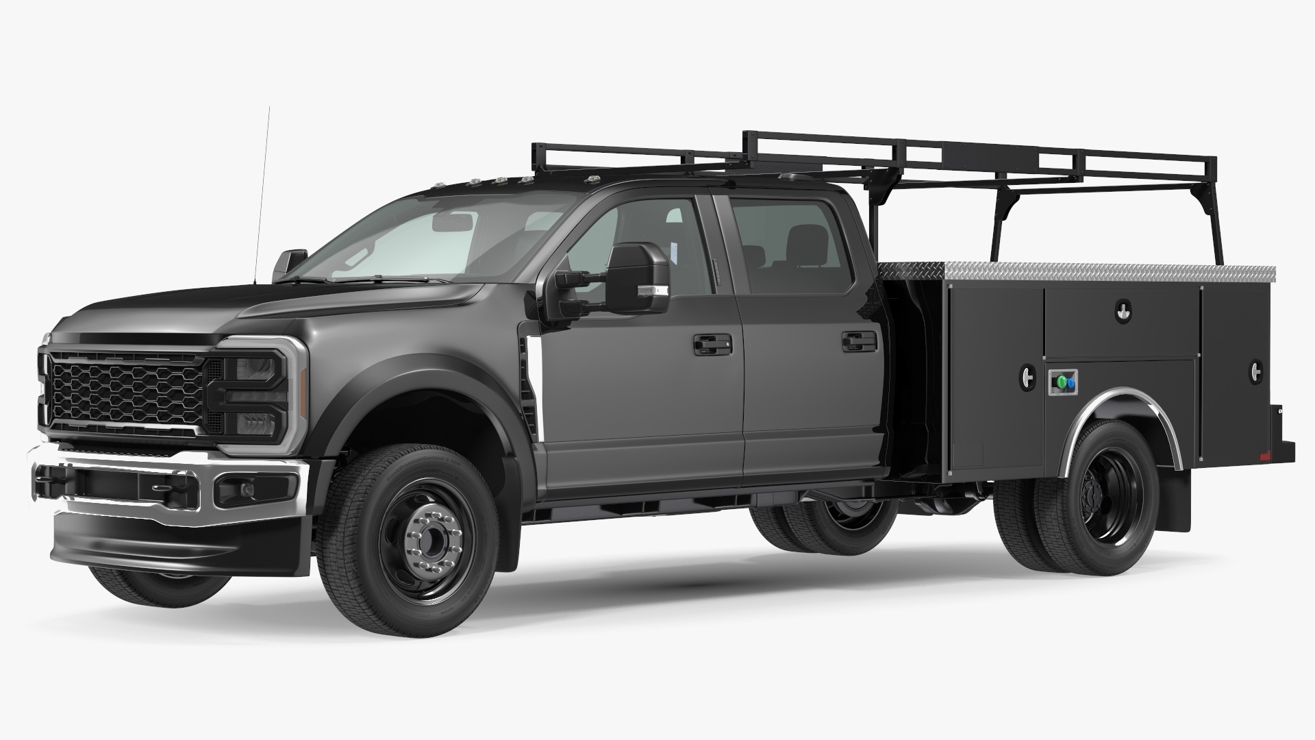 Pickup Chassis Cab Black with Service Body 3D