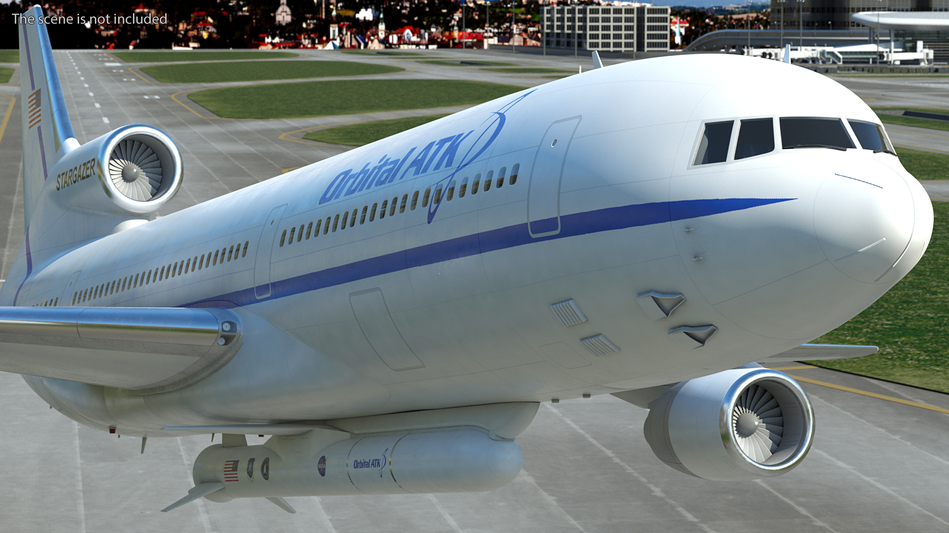 3D Lockheed L1011 Stargazer Carrying Pegasus XL Rocket