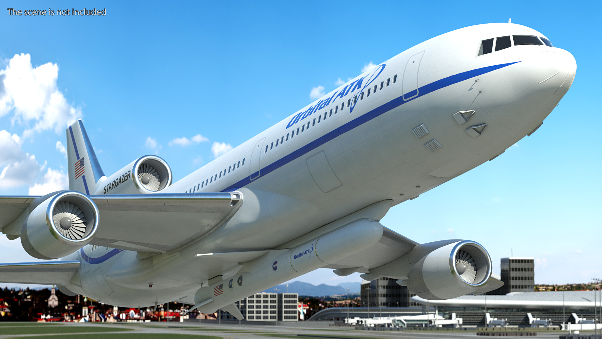 3D Lockheed L1011 Stargazer Carrying Pegasus XL Rocket