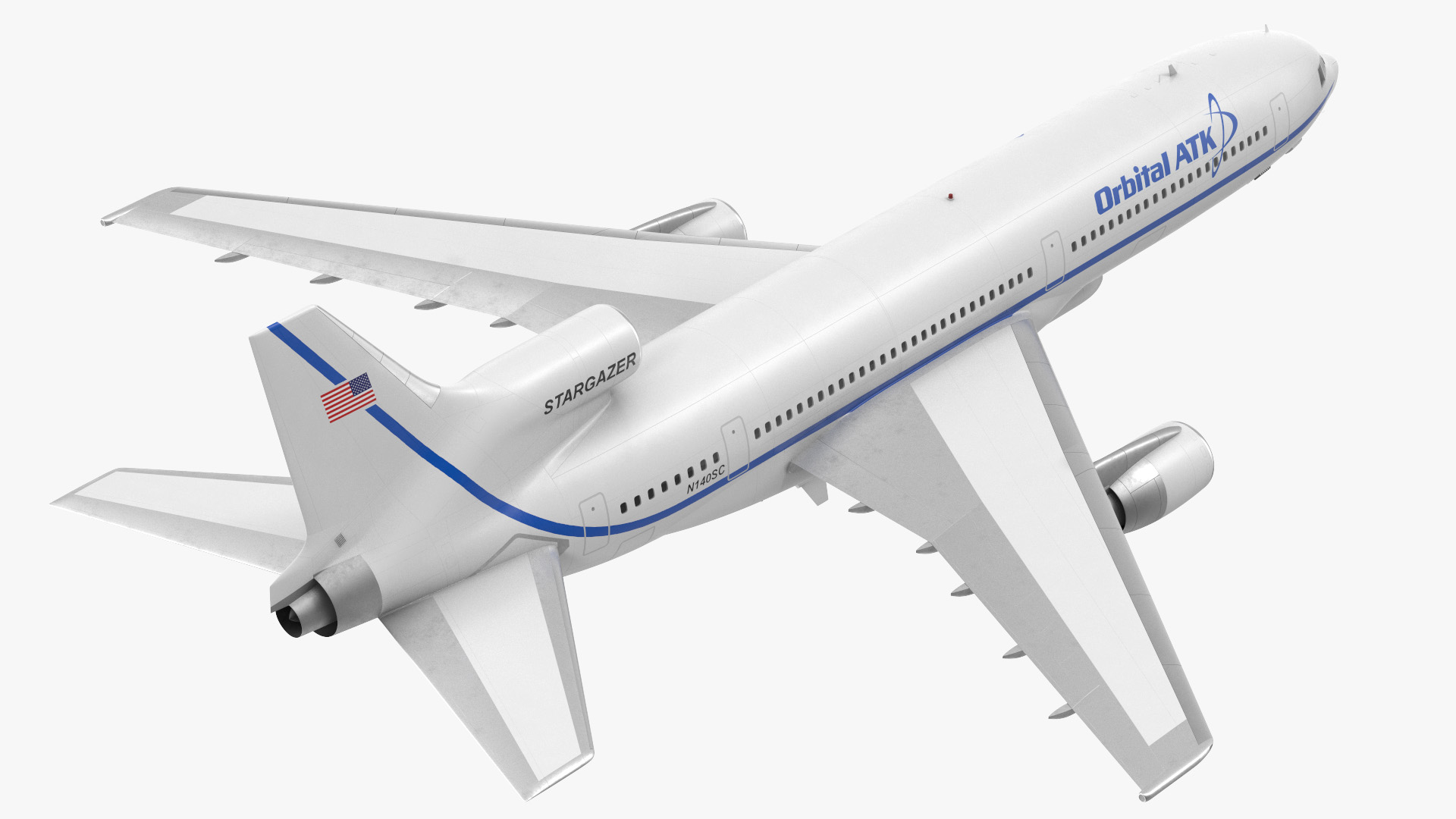 3D Lockheed L1011 Stargazer Carrying Pegasus XL Rocket