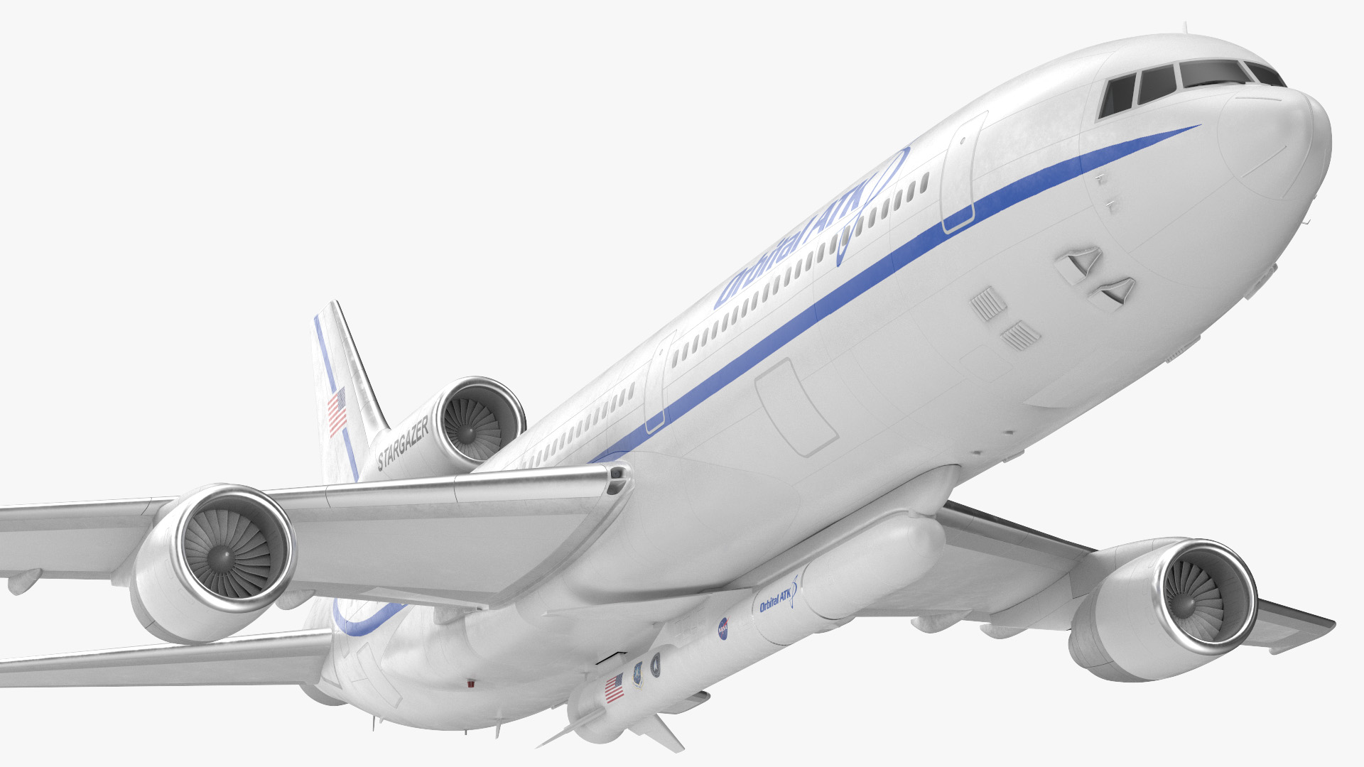 3D Lockheed L1011 Stargazer Carrying Pegasus XL Rocket