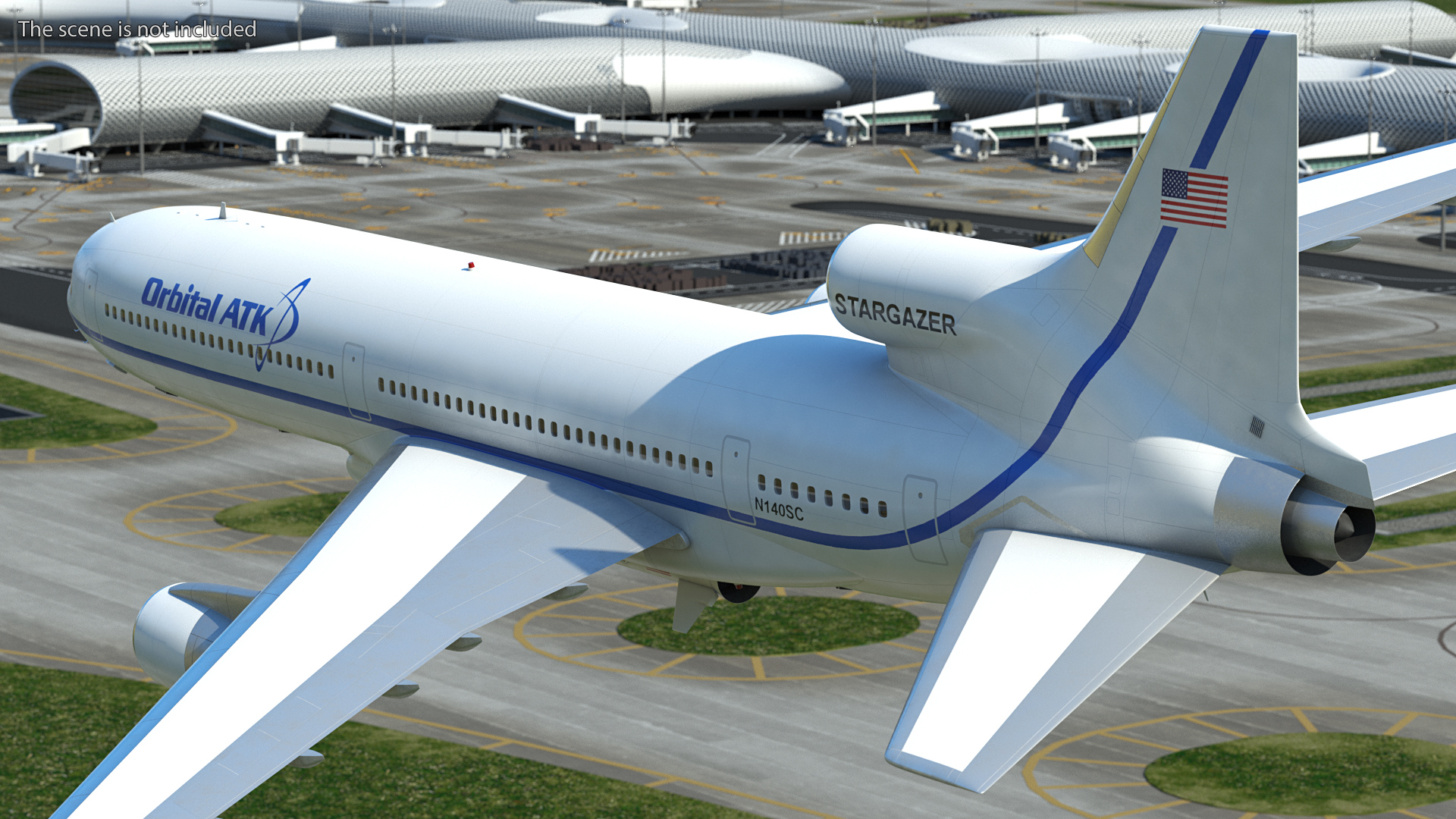 3D Lockheed L1011 Stargazer Carrying Pegasus XL Rocket