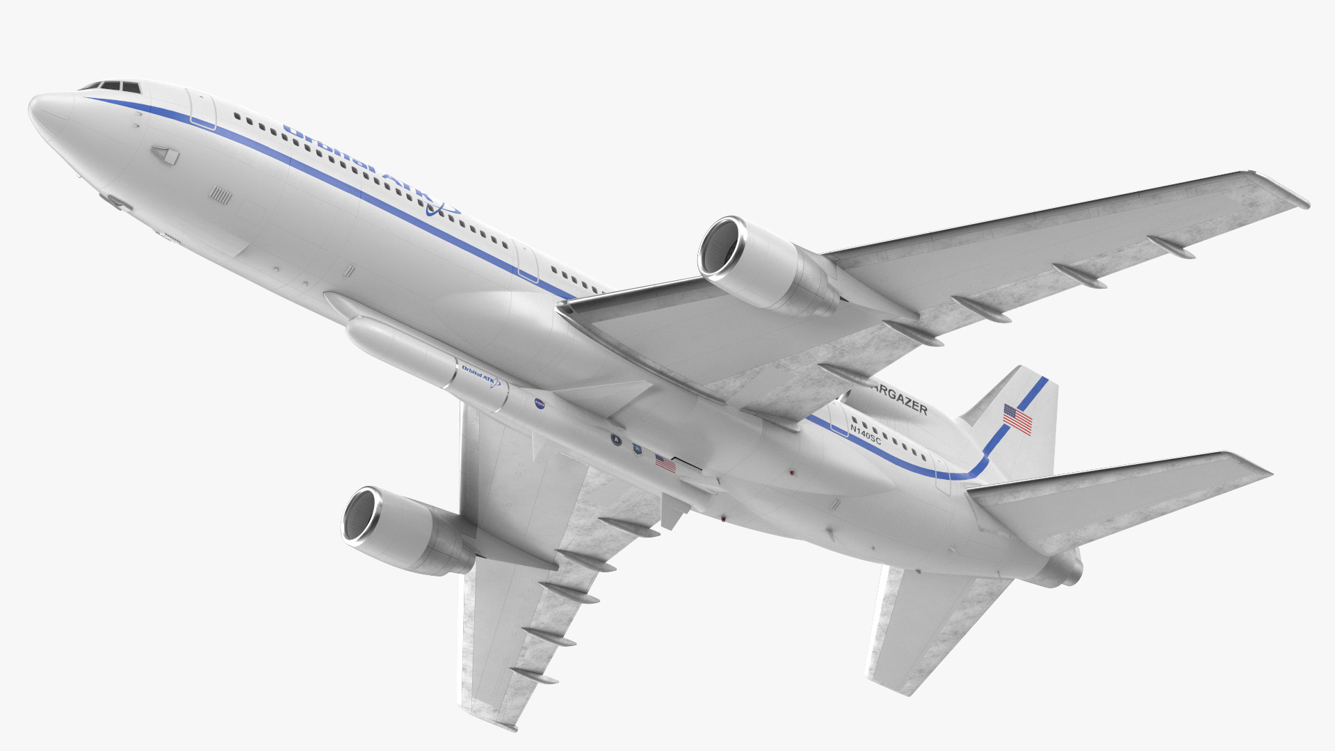 3D Lockheed L1011 Stargazer Carrying Pegasus XL Rocket