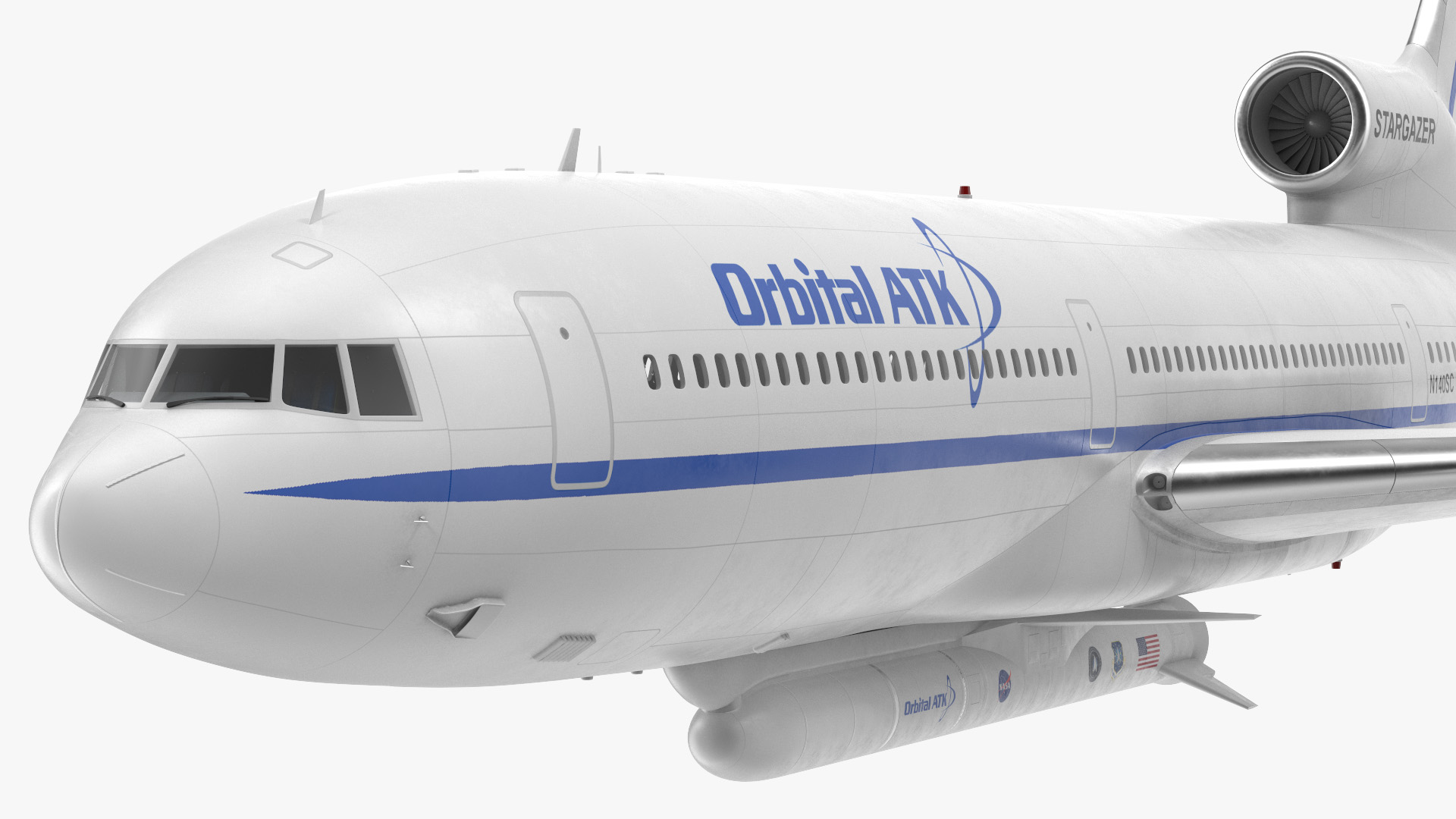 3D Lockheed L1011 Stargazer Carrying Pegasus XL Rocket