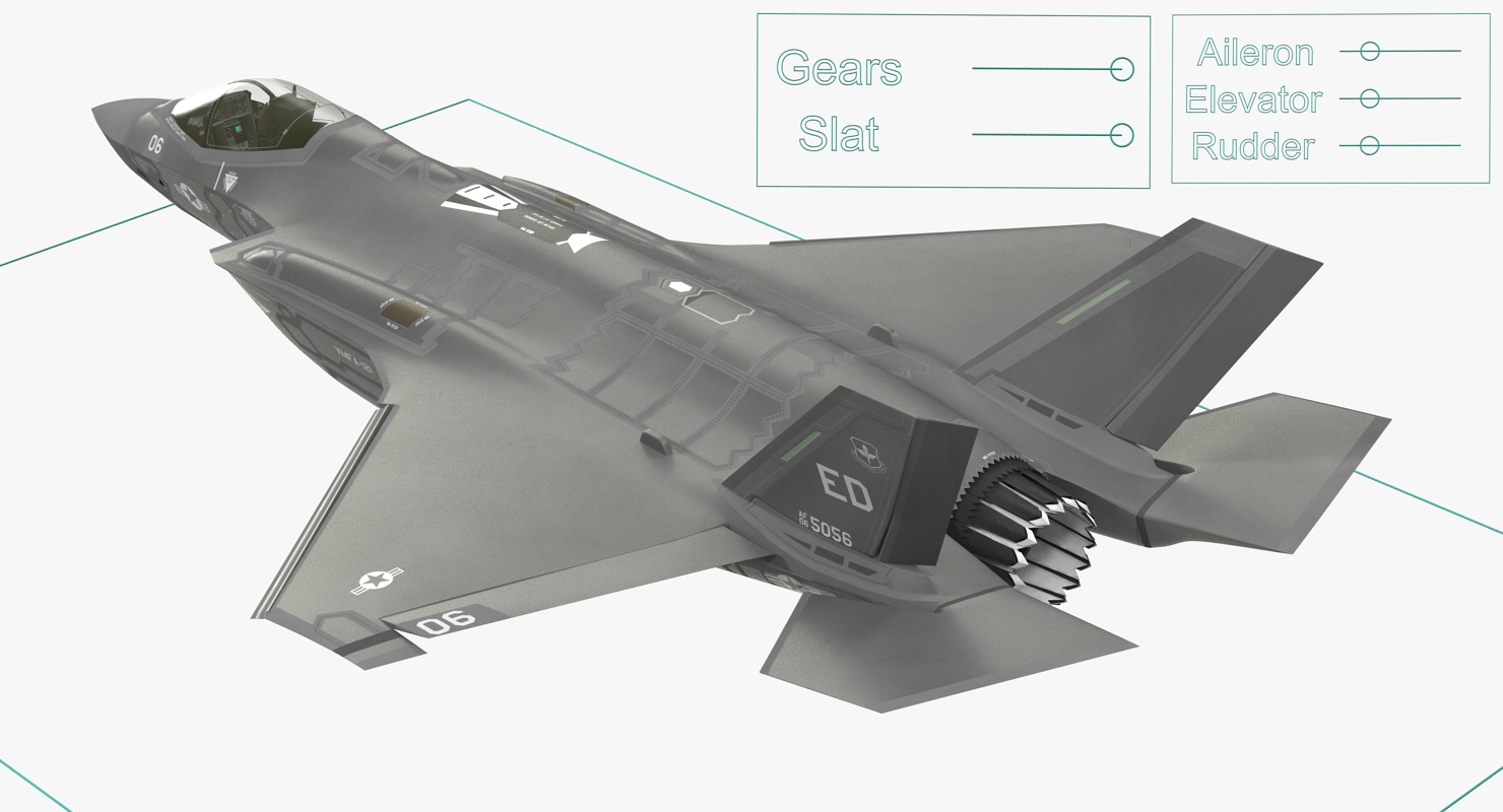 3D model Stealth Multirole Fighter F 35 Lightning II Rigged