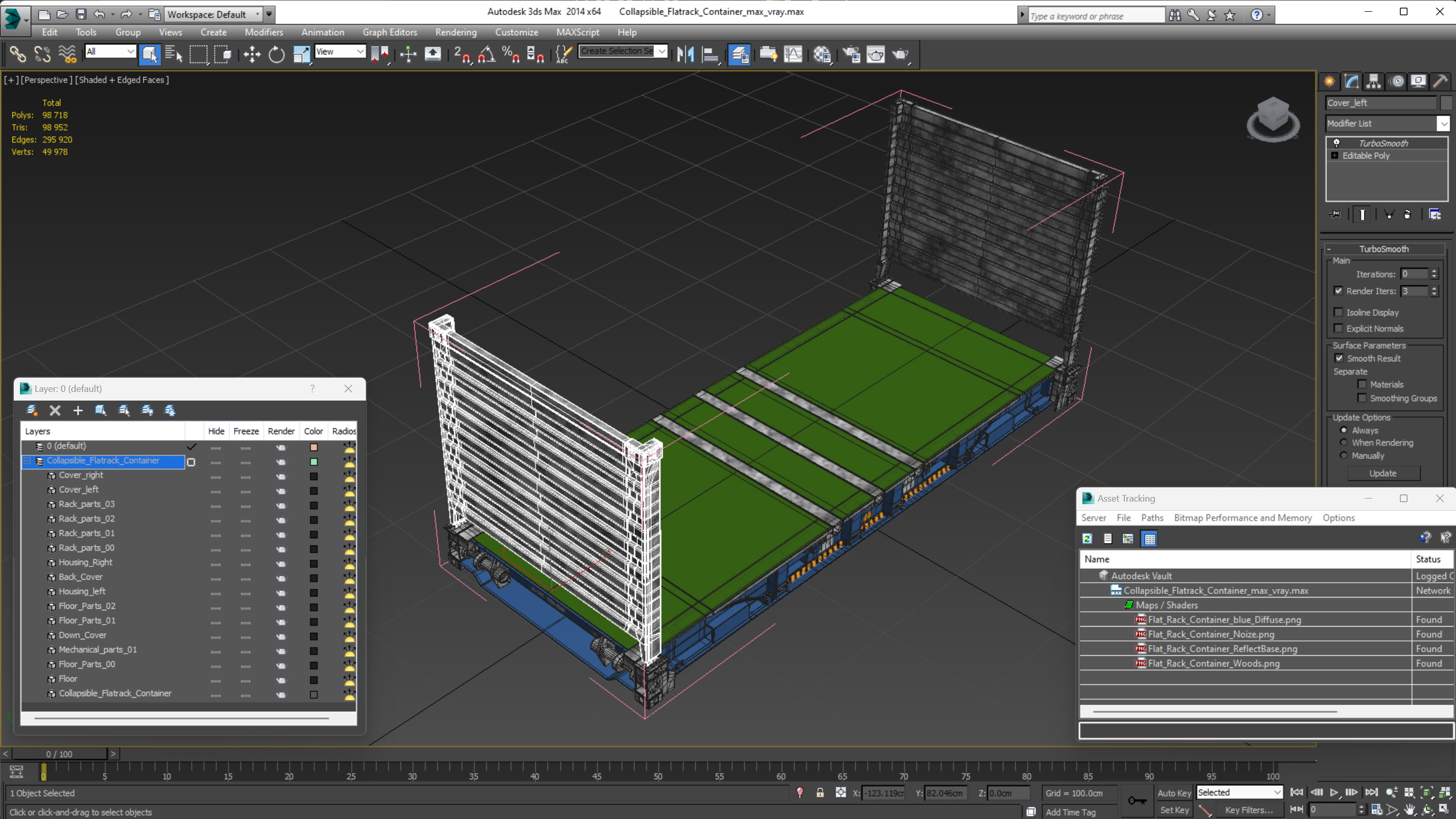 3D model Collapsible Flatrack Container