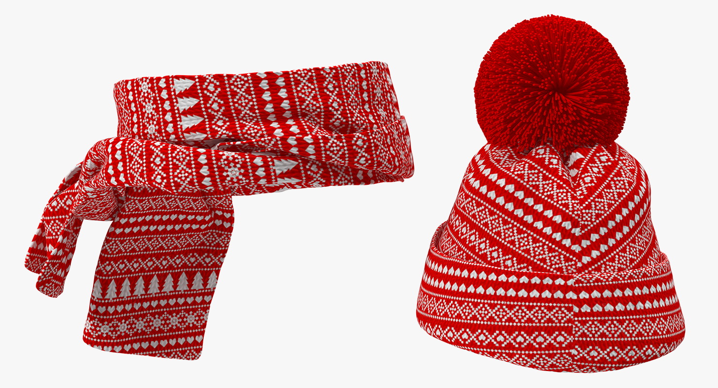 3D Christmas Hat and Scarf model