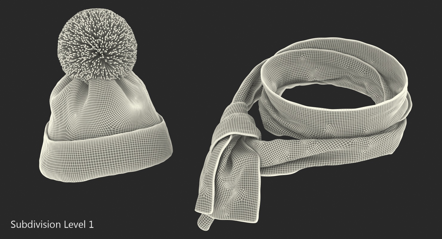 3D Christmas Hat and Scarf model