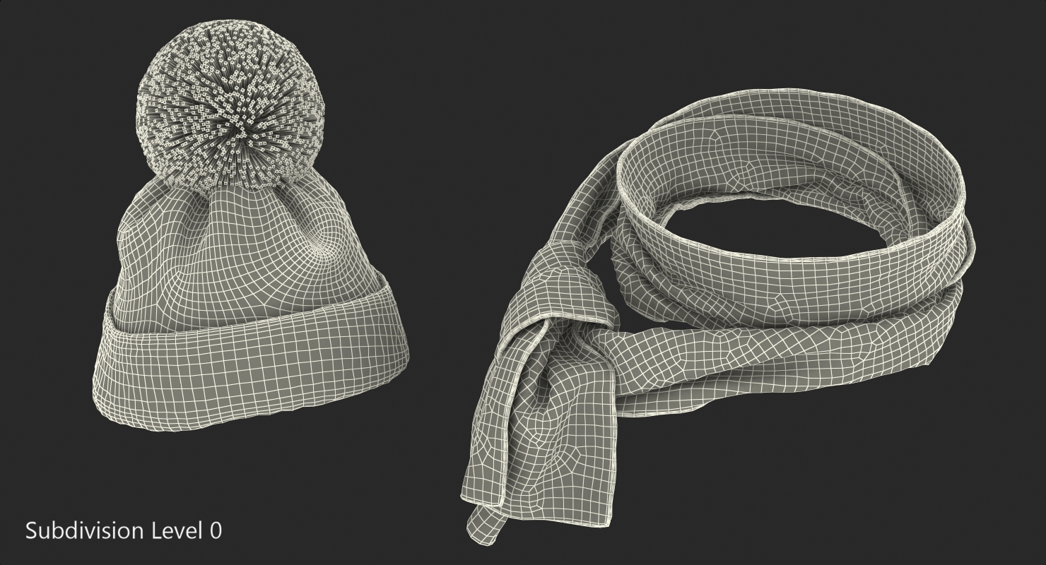 3D Christmas Hat and Scarf model