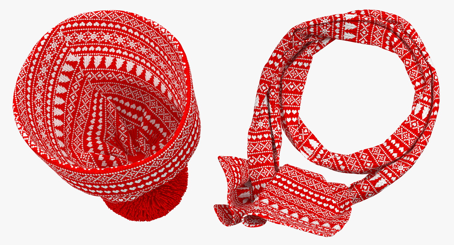 3D Christmas Hat and Scarf model