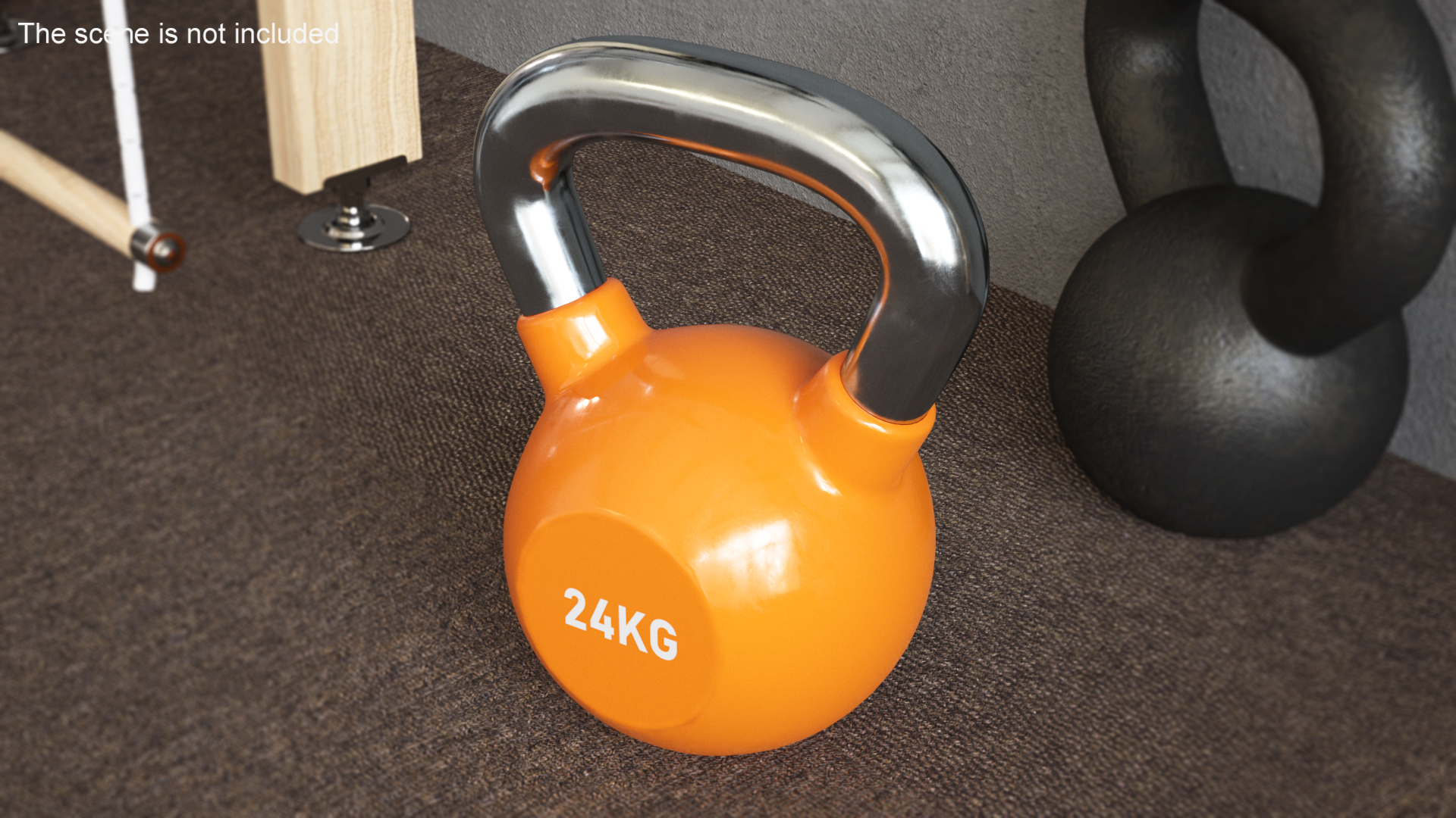 3D Vinyl Coated Iron Kettlebell 24kg model