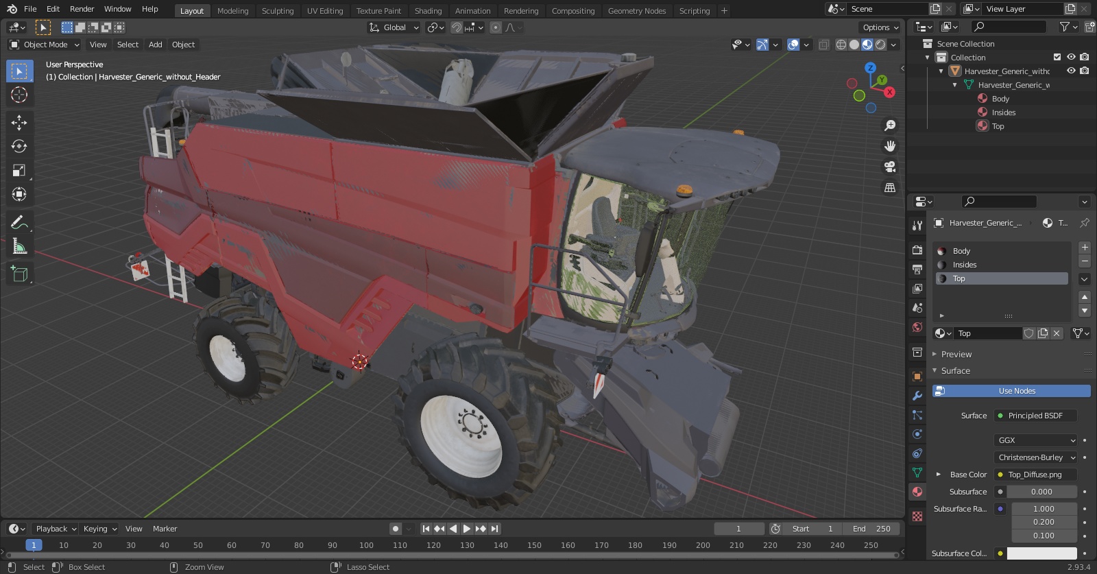 Harvester Generic without Header 3D