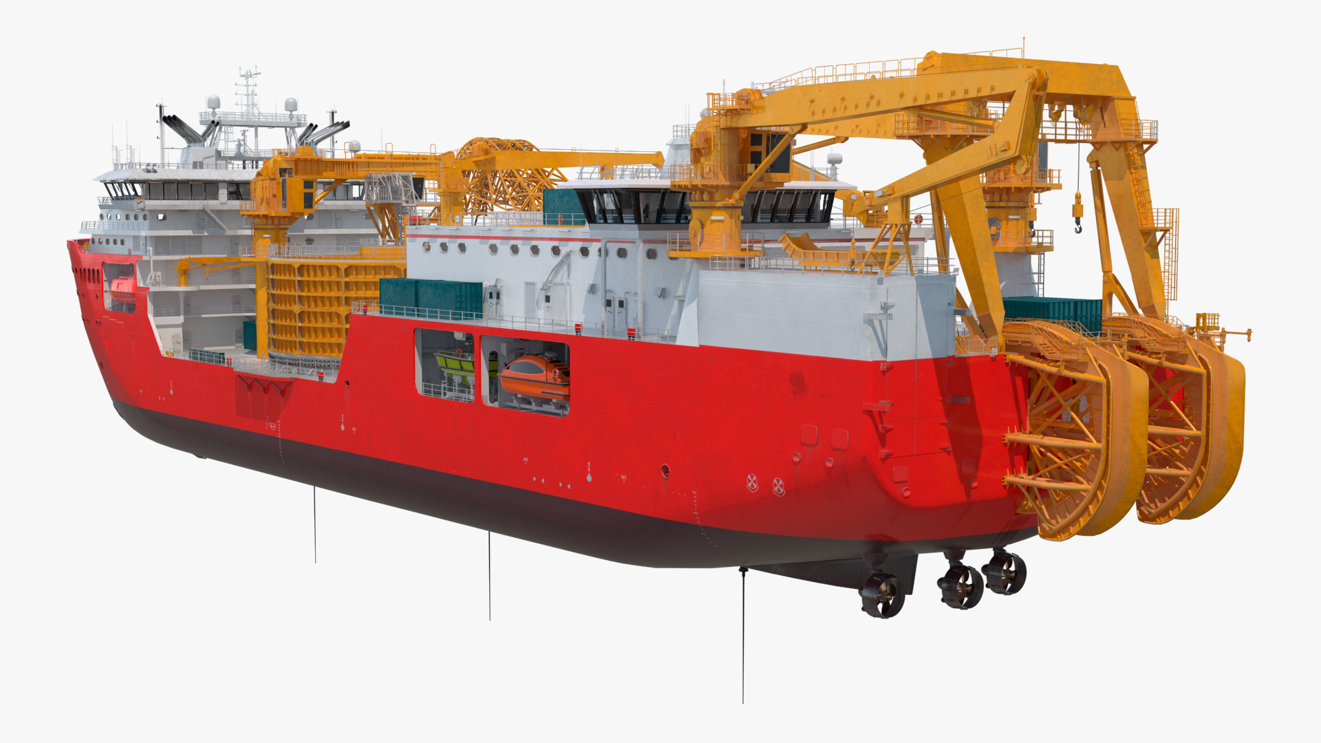 Cable Laying Ship Rigged 3D model