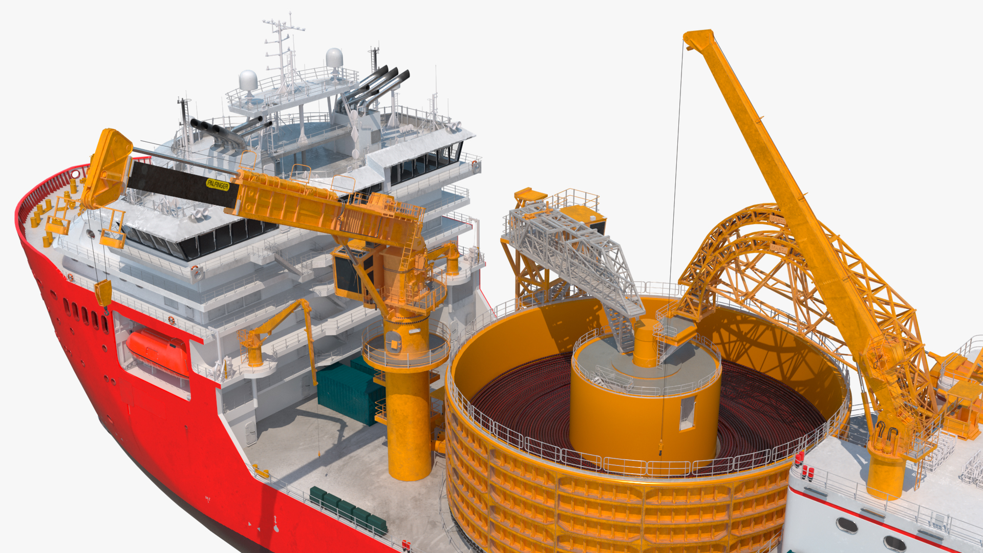 Cable Laying Ship Rigged 3D model