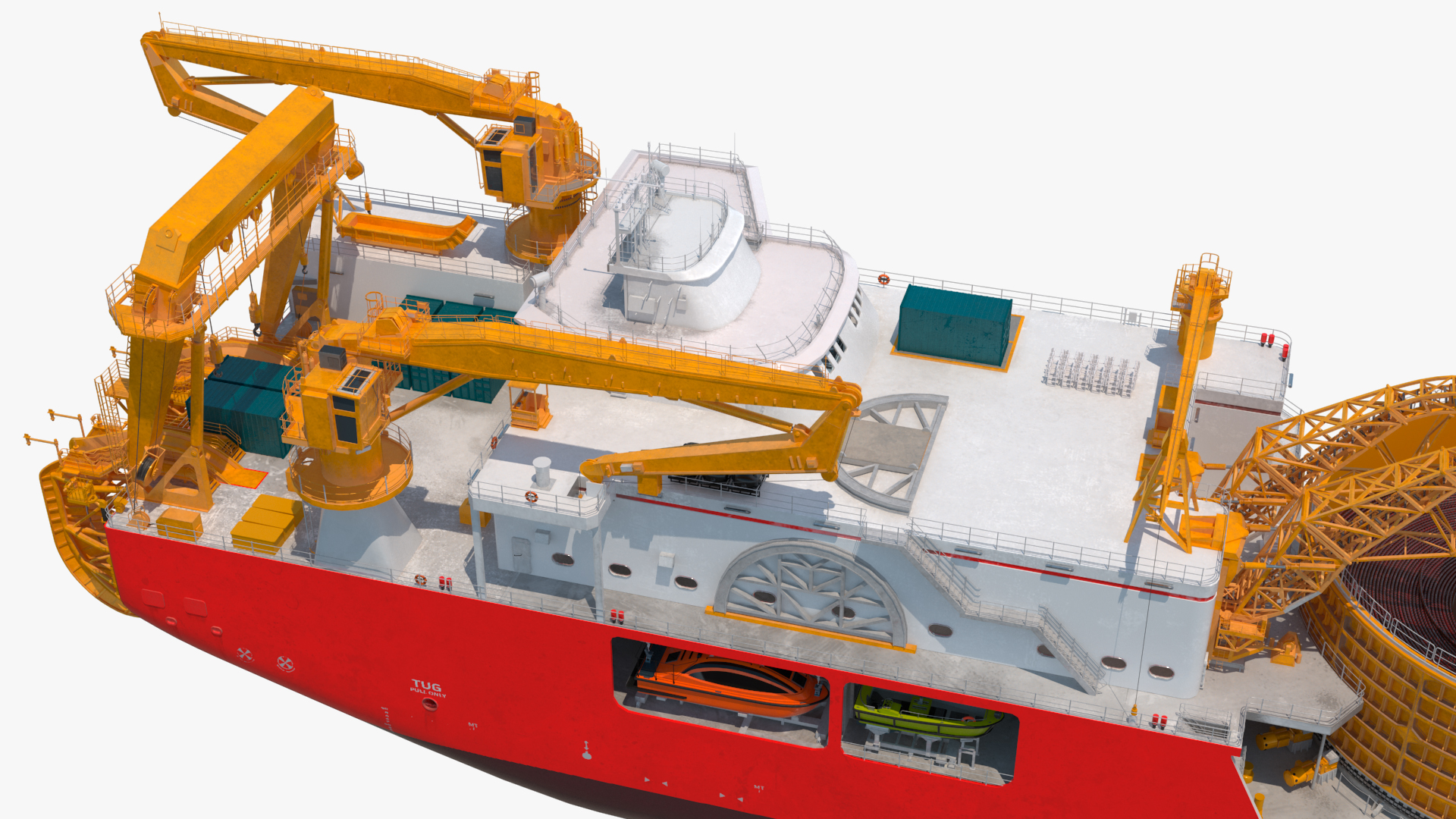 Cable Laying Ship Rigged 3D model