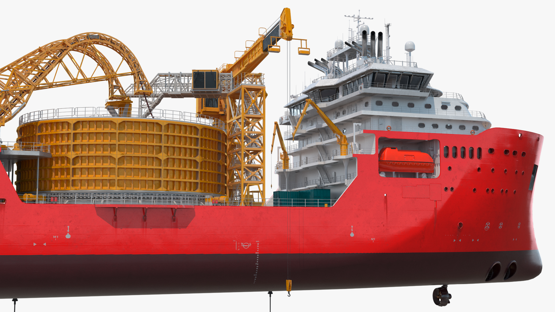 Cable Laying Ship Rigged 3D model