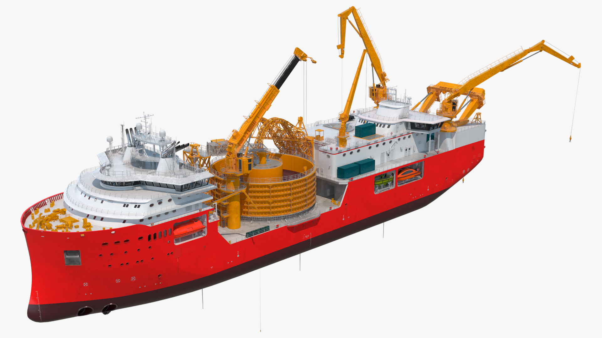 Cable Laying Ship Rigged 3D model