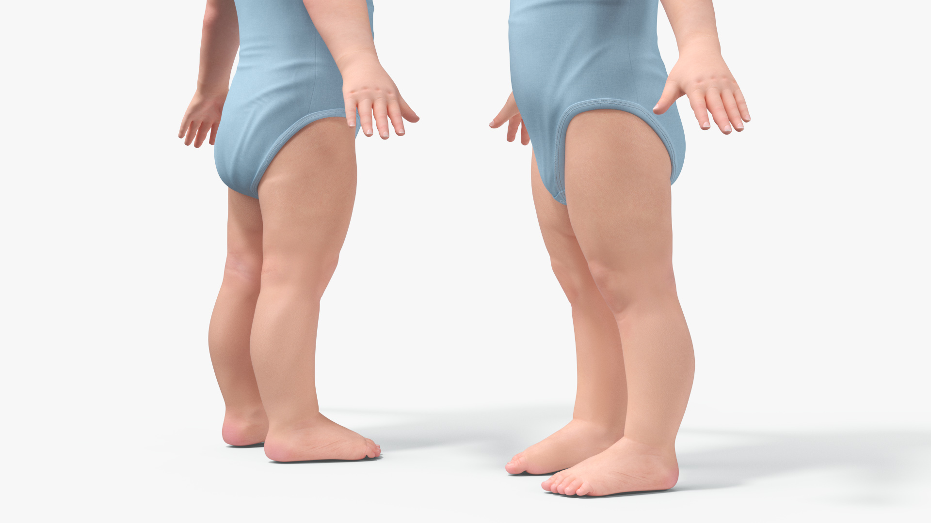 Boy Aged 1 Year in Bodysuit Rigged 3D model