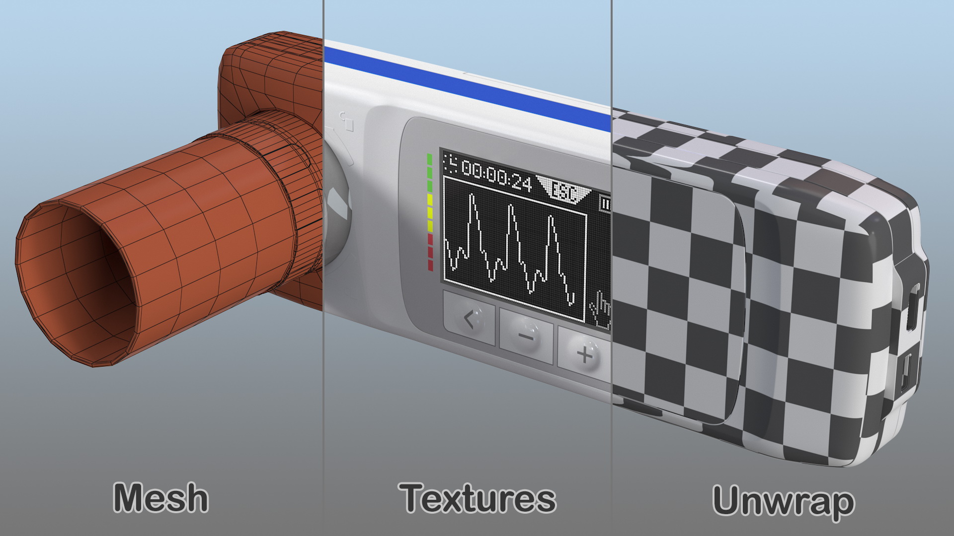 Handheld Digital Spirometer 3D