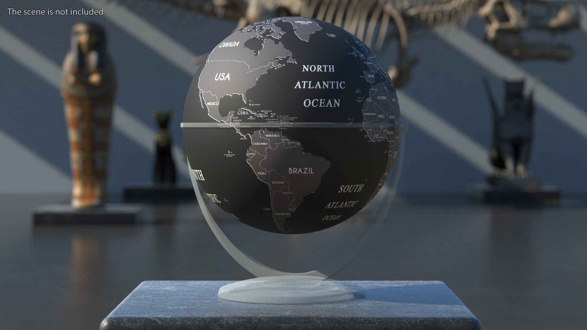 Black World Globe 3D