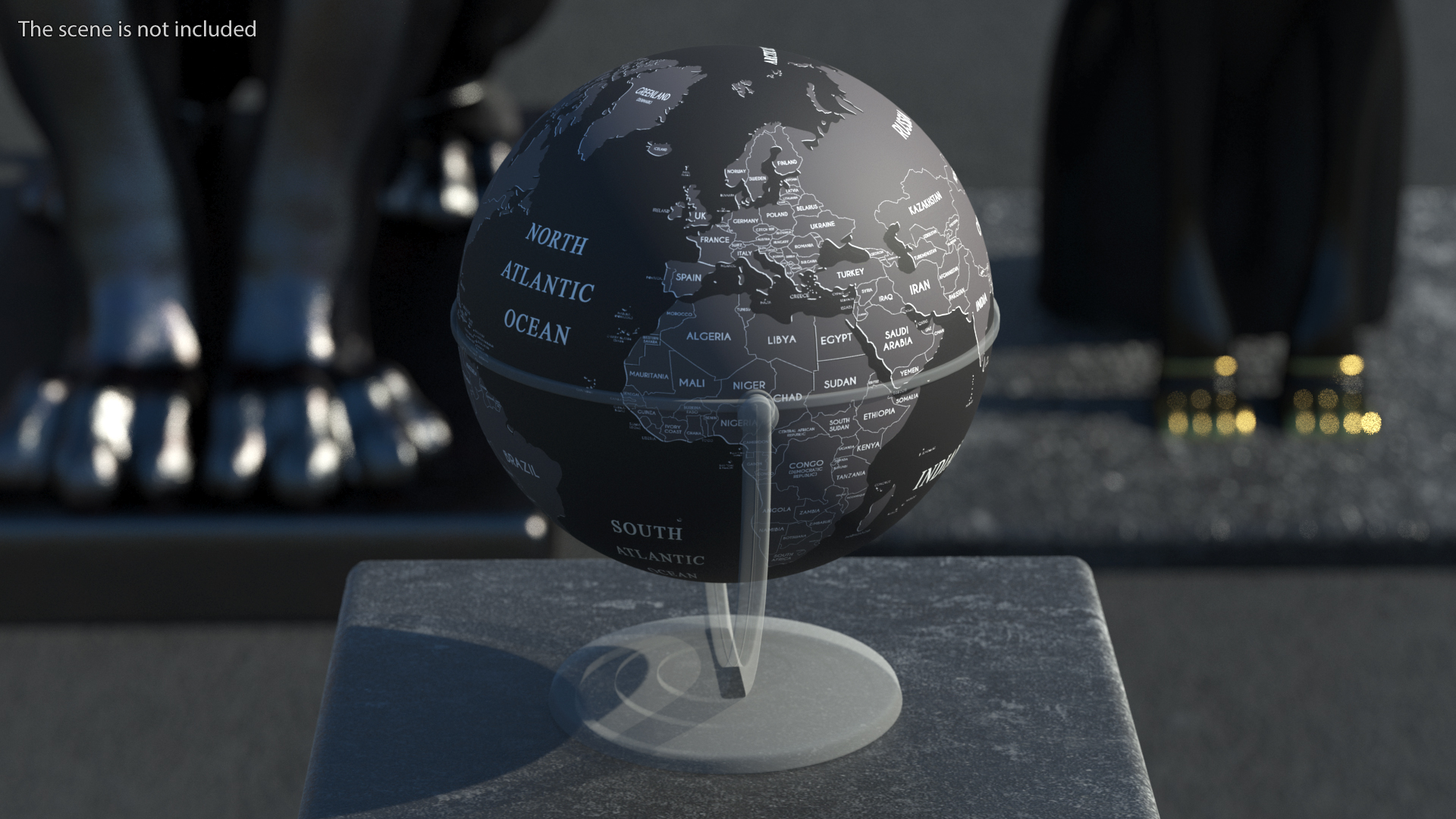 Black World Globe 3D