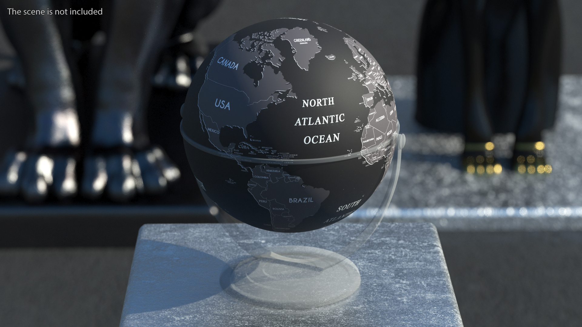 Black World Globe 3D