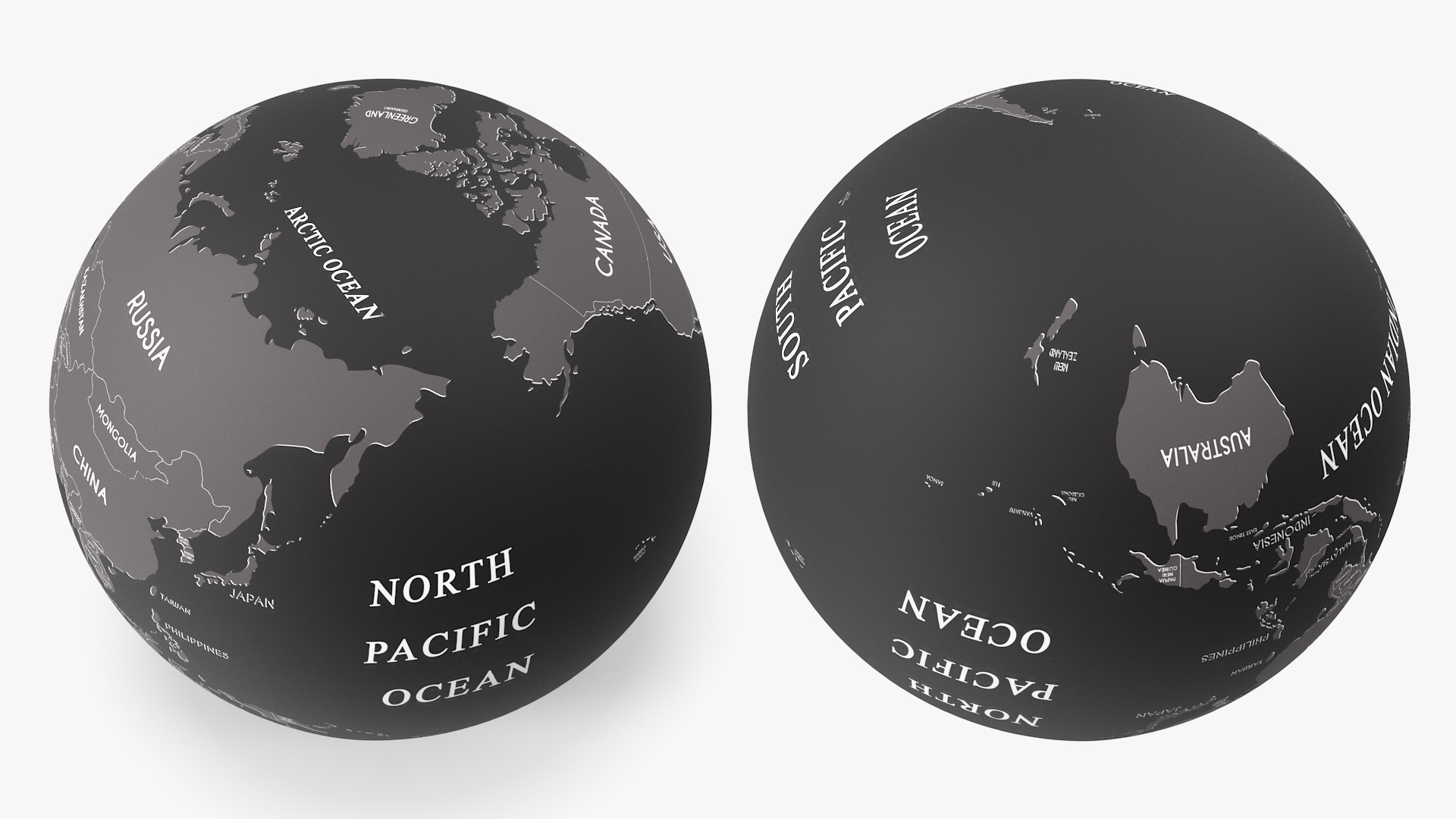 Black World Globe 3D