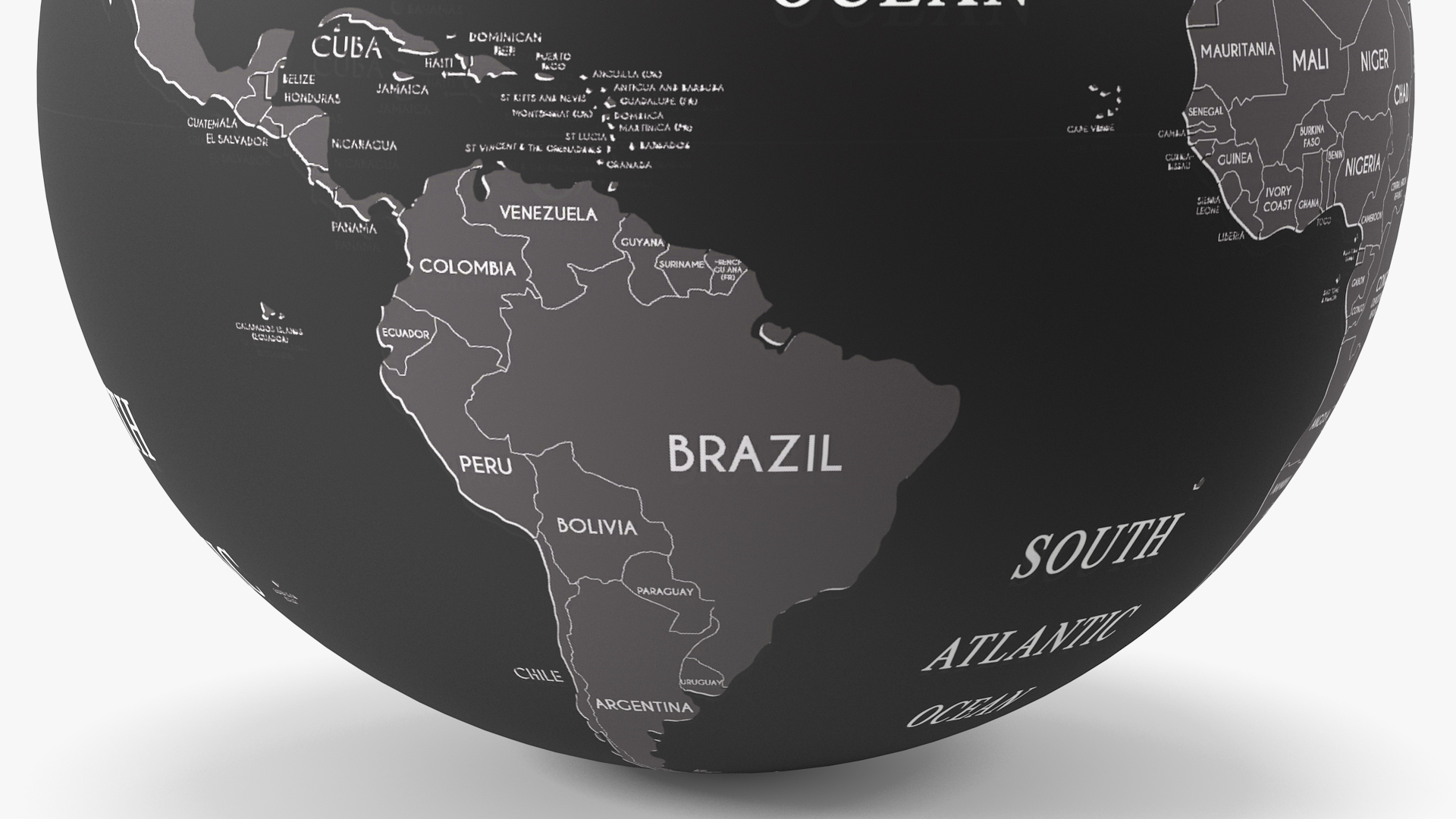 Black World Globe 3D