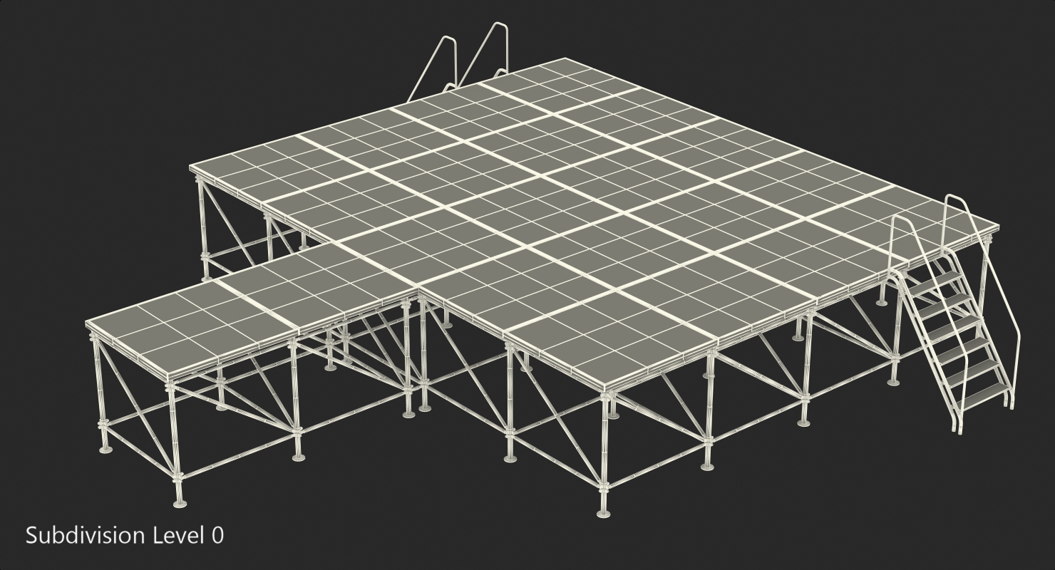 Adjustable Modular Concert Stage 3D