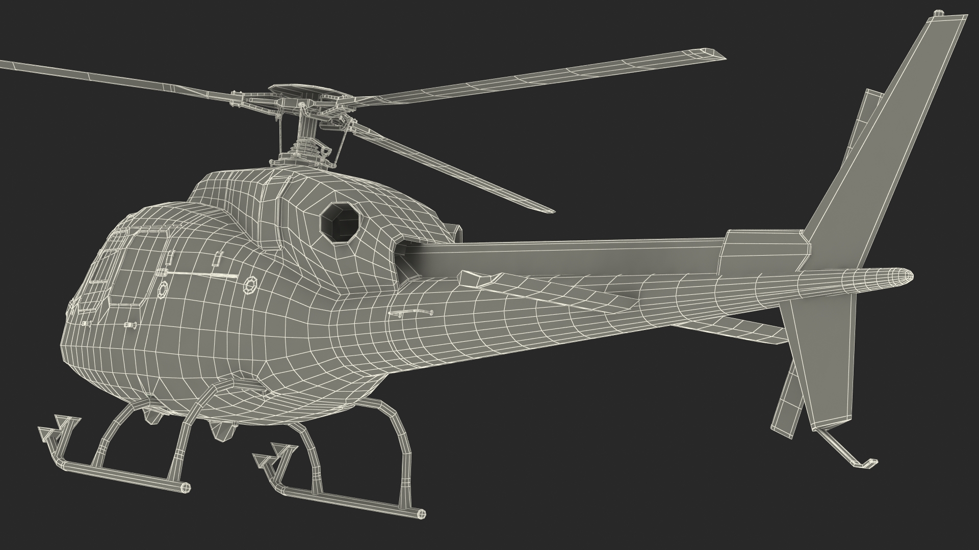 3D model Police Helicopter Eurocopter AS 355