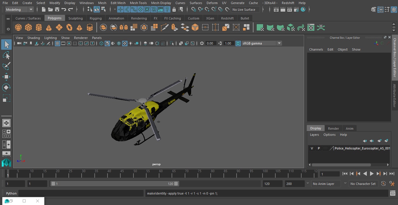 3D model Police Helicopter Eurocopter AS 355