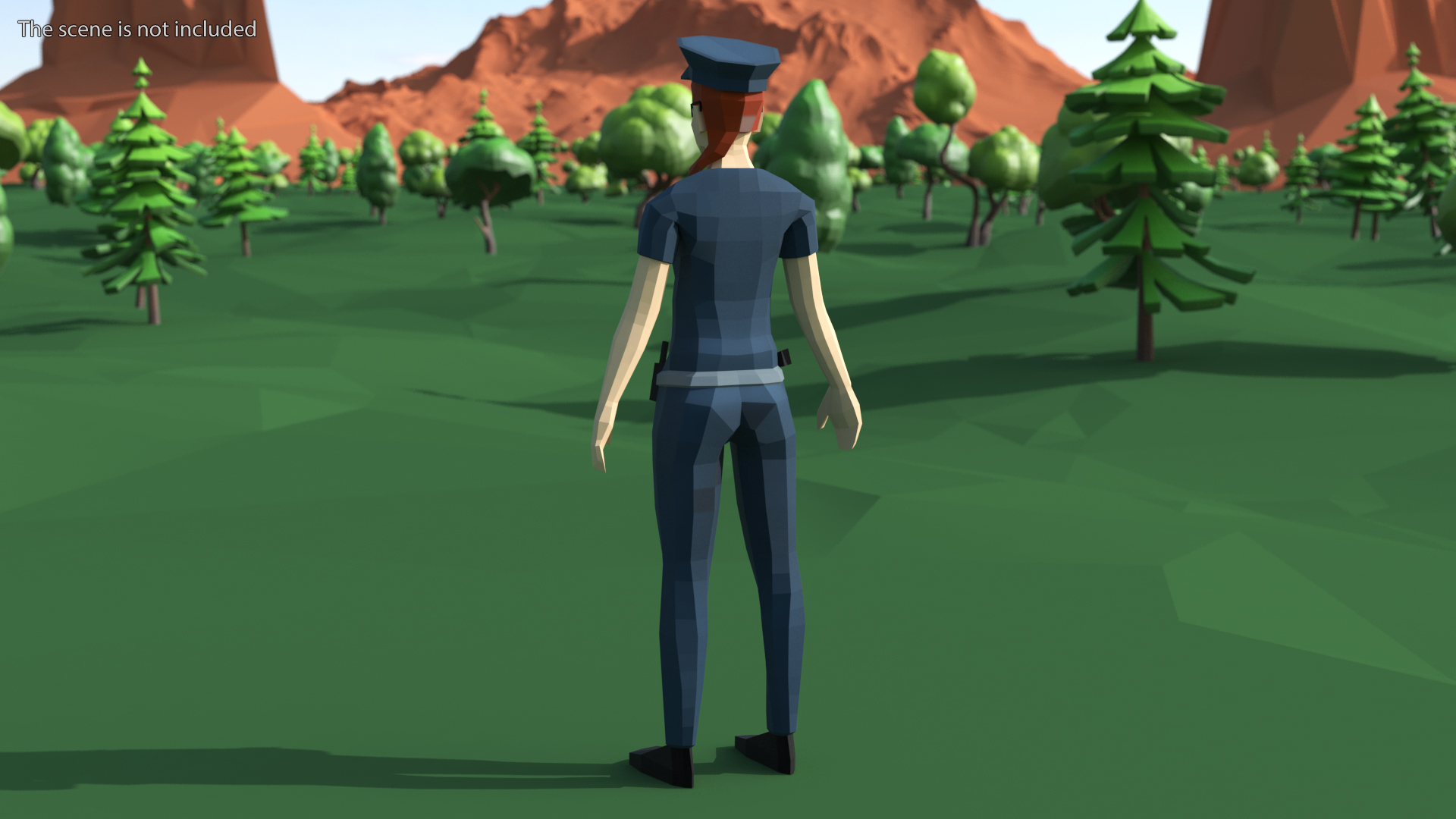 3D model Low Poly Policewoman