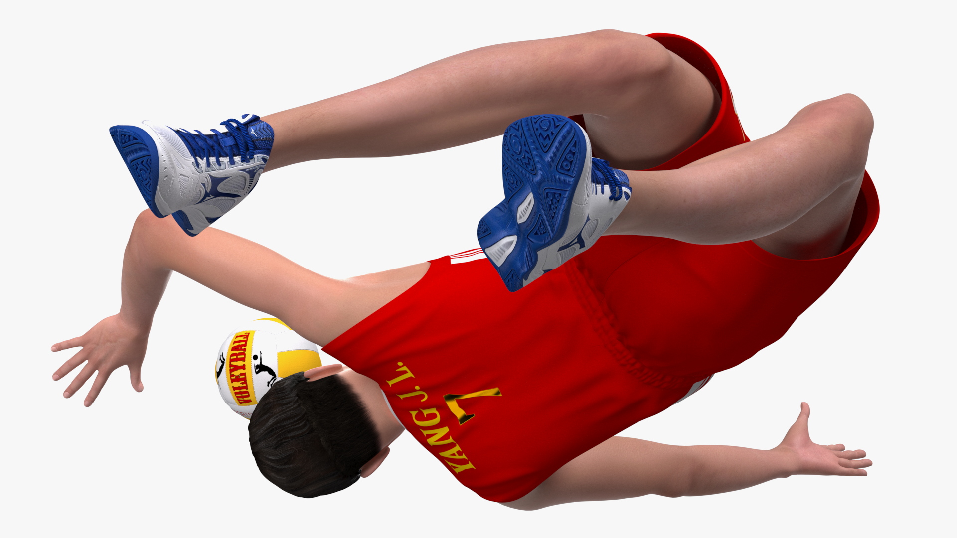 3D model Chinese Volleyball Player With Ball