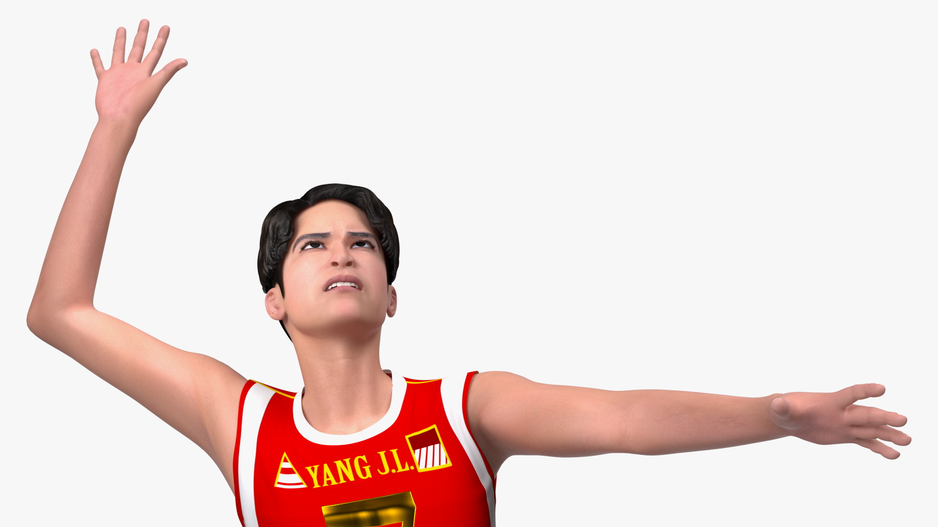 3D model Chinese Volleyball Player With Ball