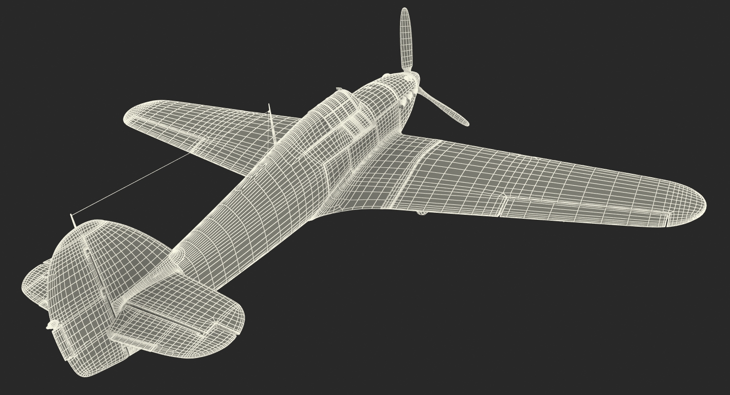 3D Hawker Hurricane Weathered Rigged model