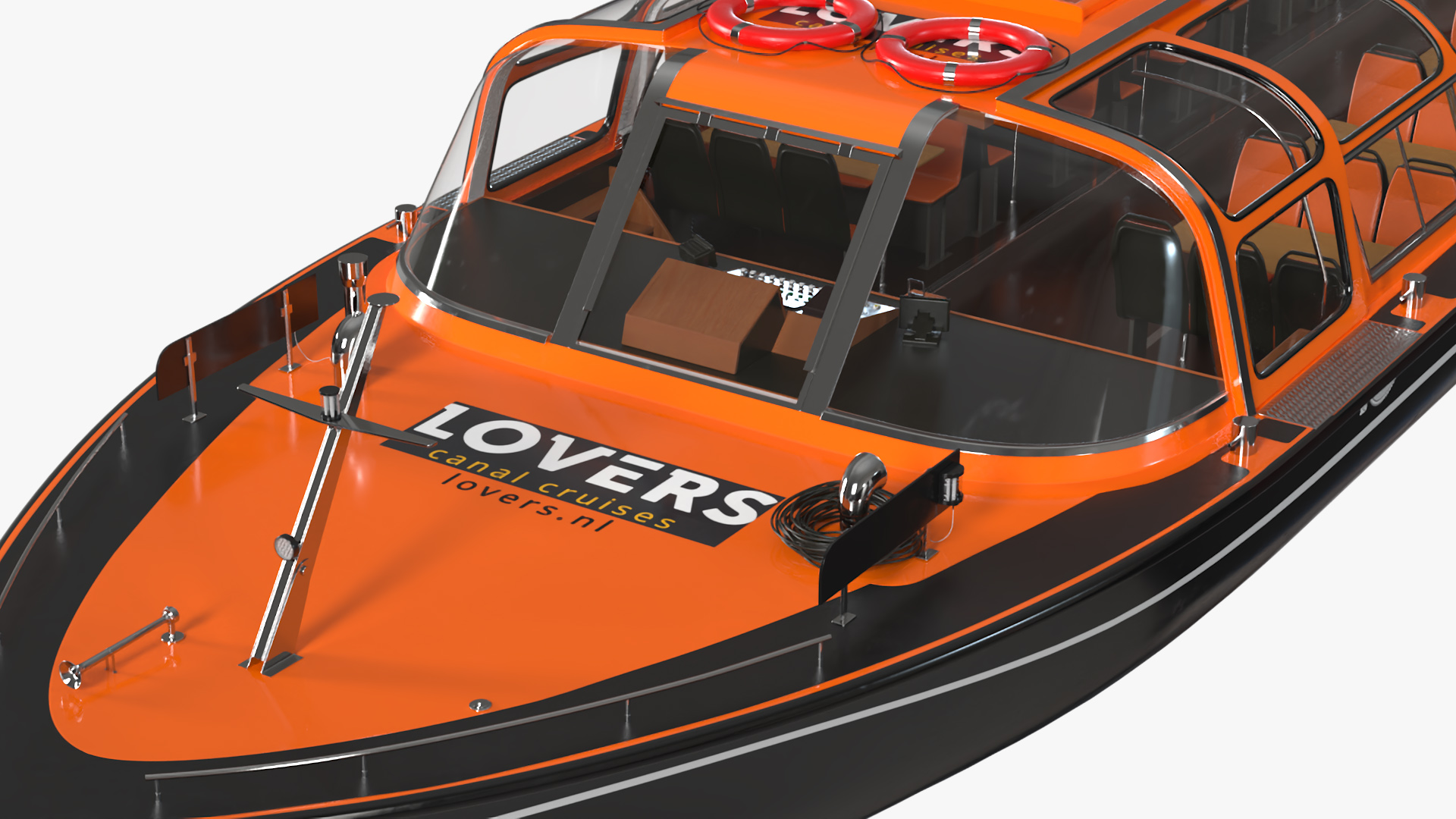 Amsterdam Canal Orange Cruise Boat 3D model