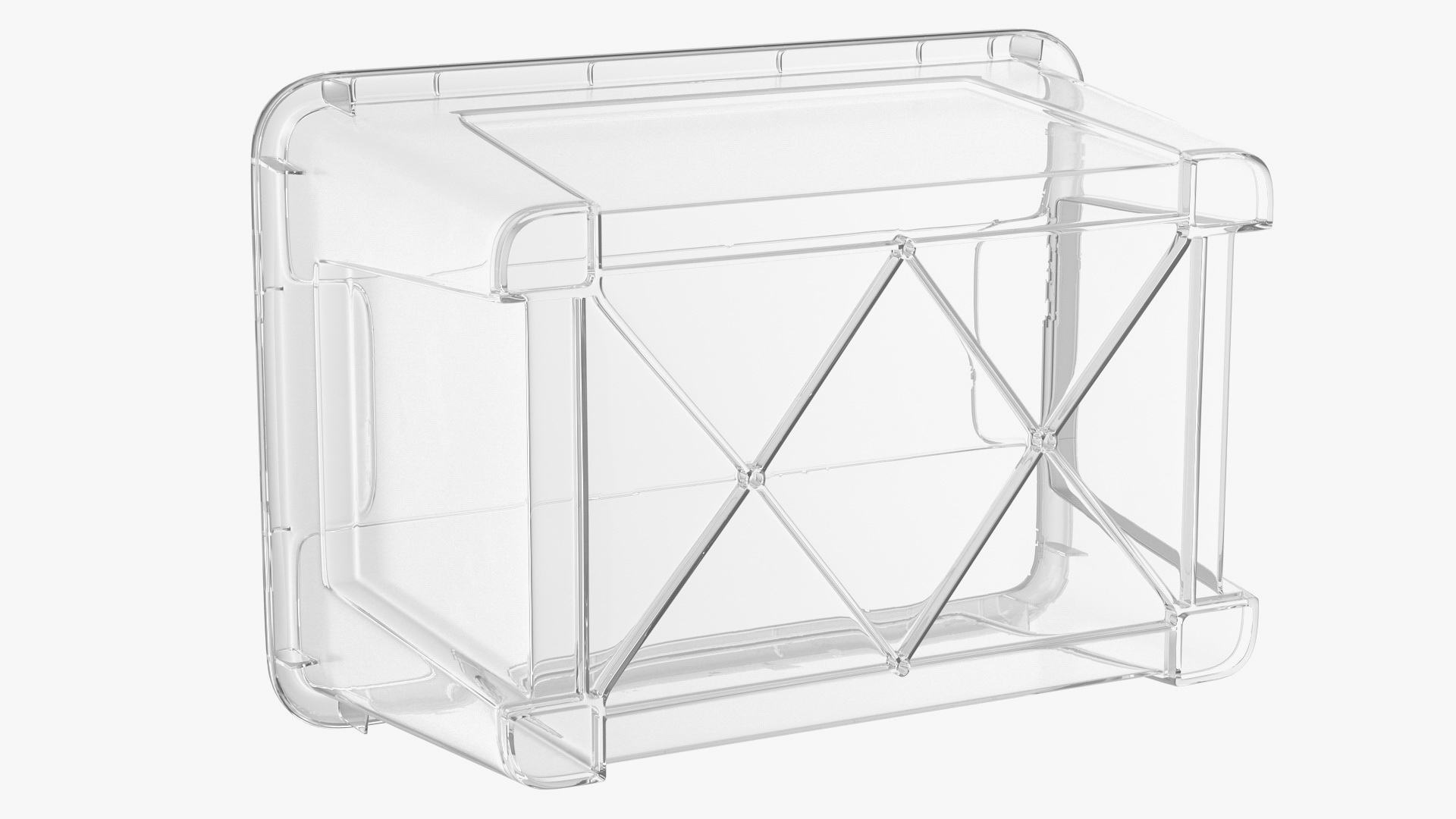 Transparent Plastic Containers with Lids Set 3D model