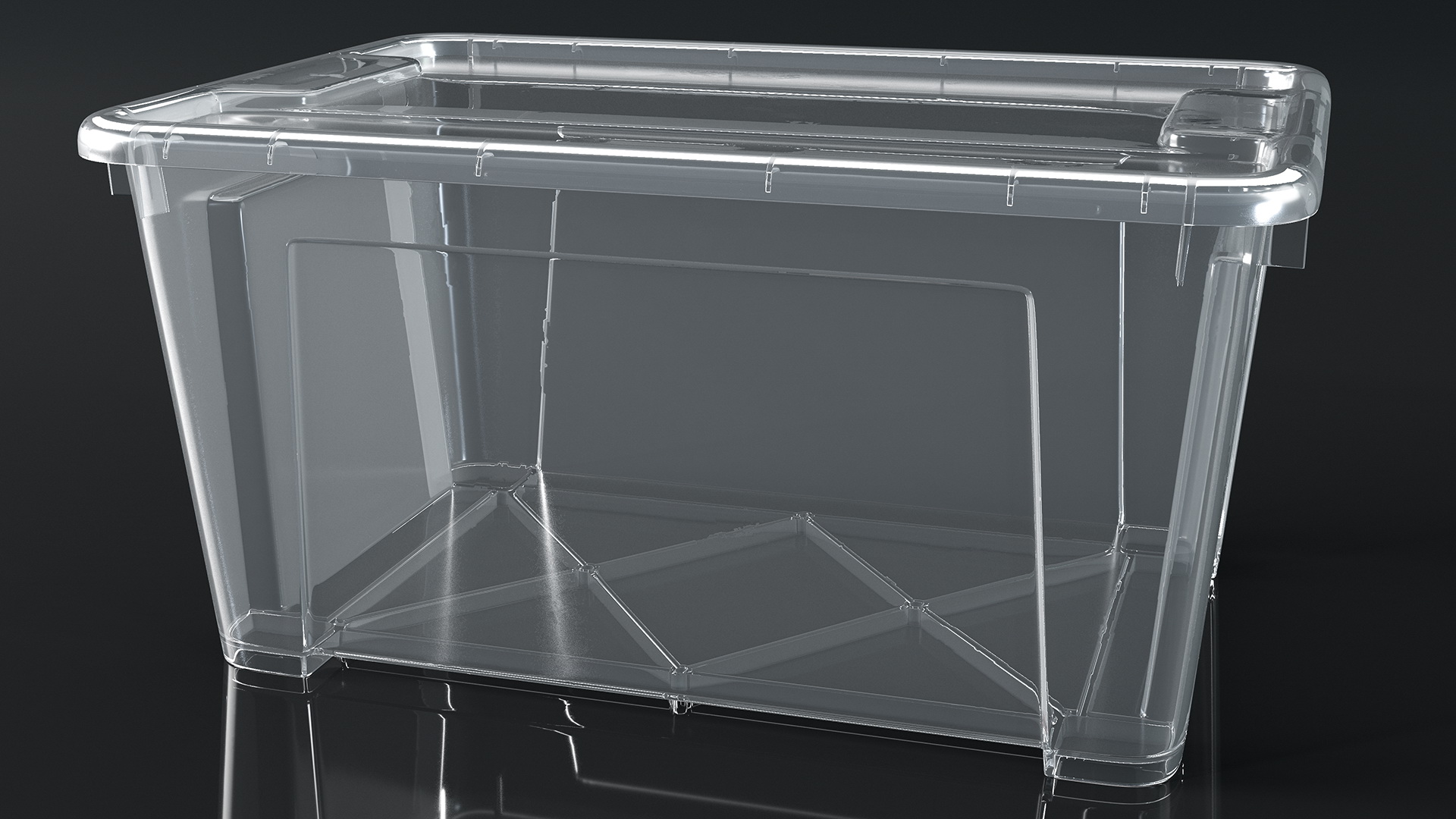 Transparent Plastic Containers with Lids Set 3D model