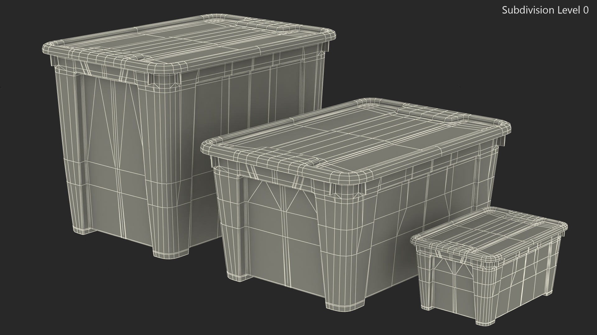 Transparent Plastic Containers with Lids Set 3D model