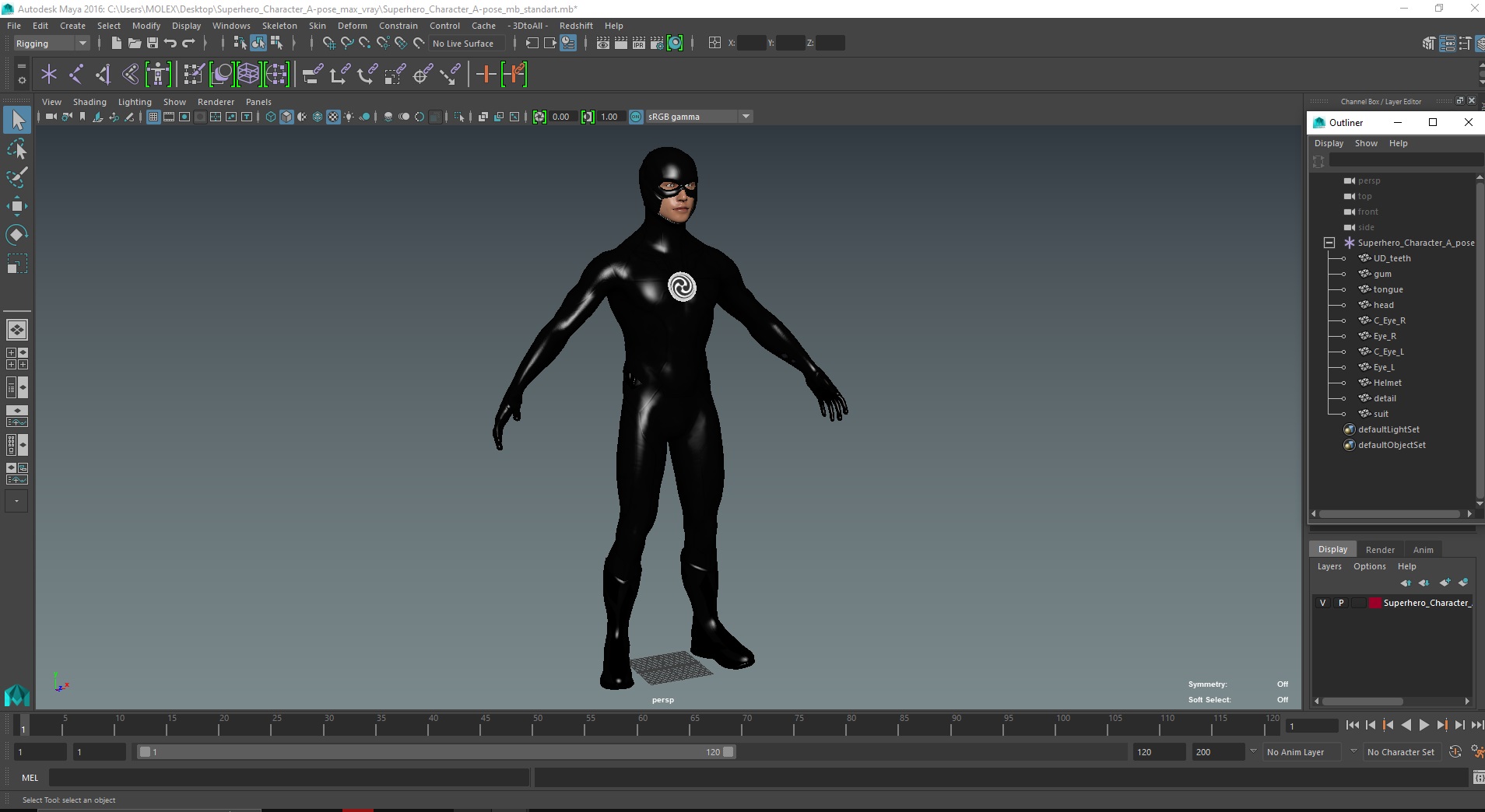 3D Superhero Character A-pose