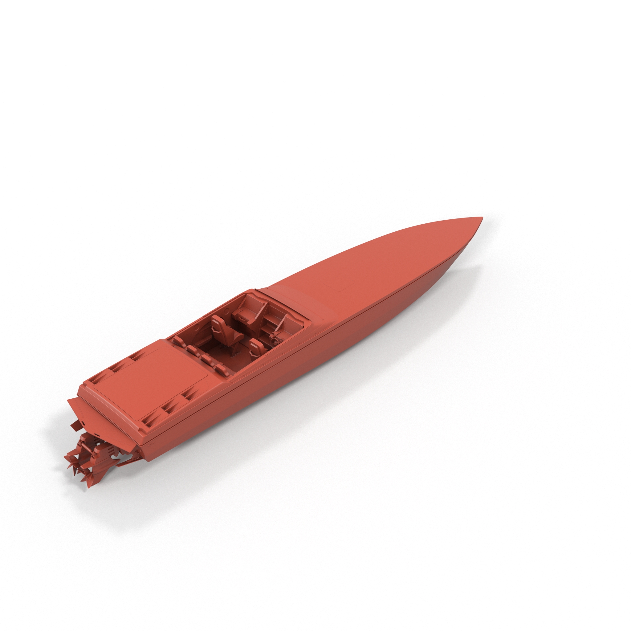 CigaretteBoat515 Blue for 3D Print 3D model