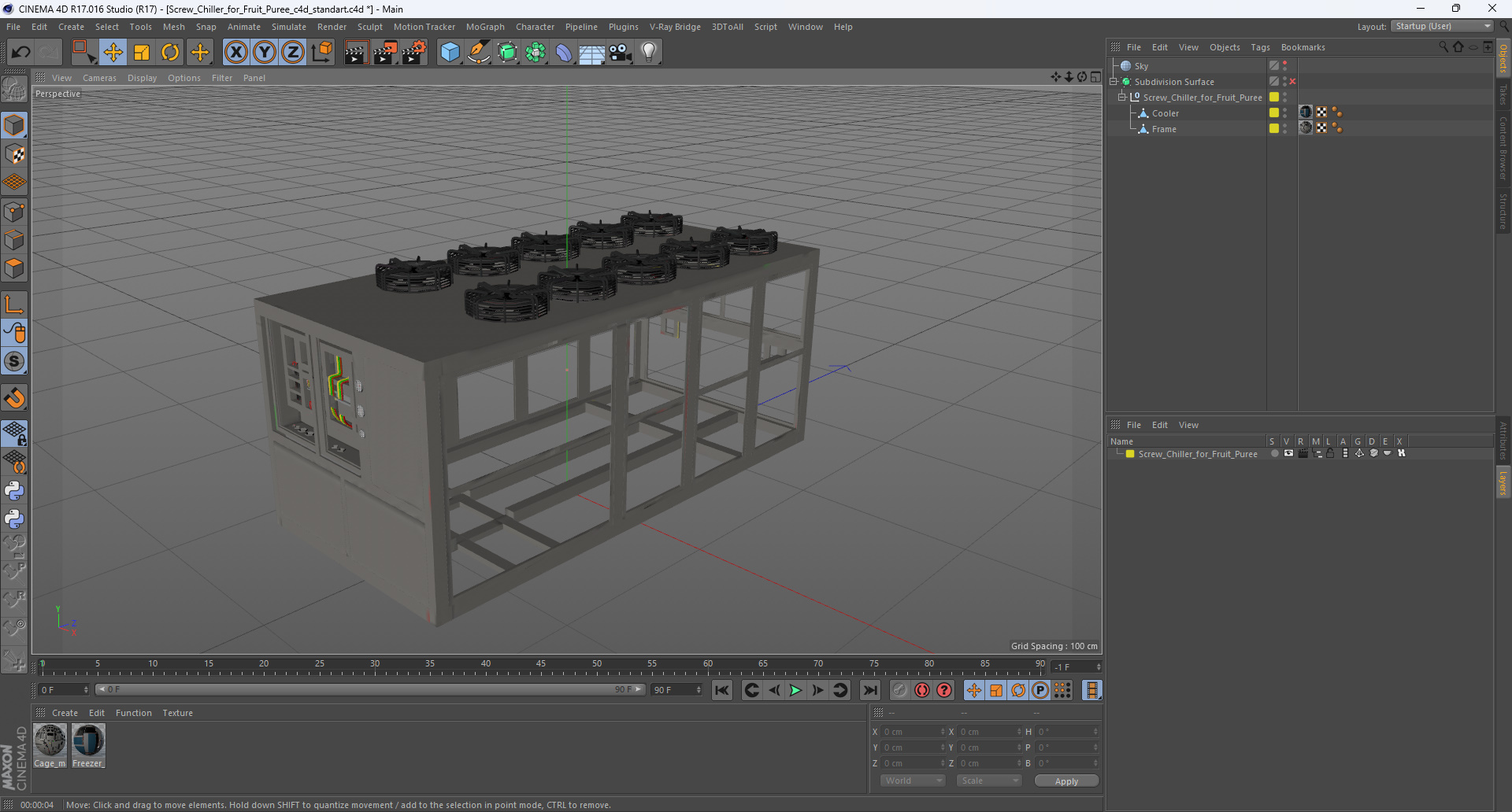 Screw Chiller for Fruit Puree 3D model