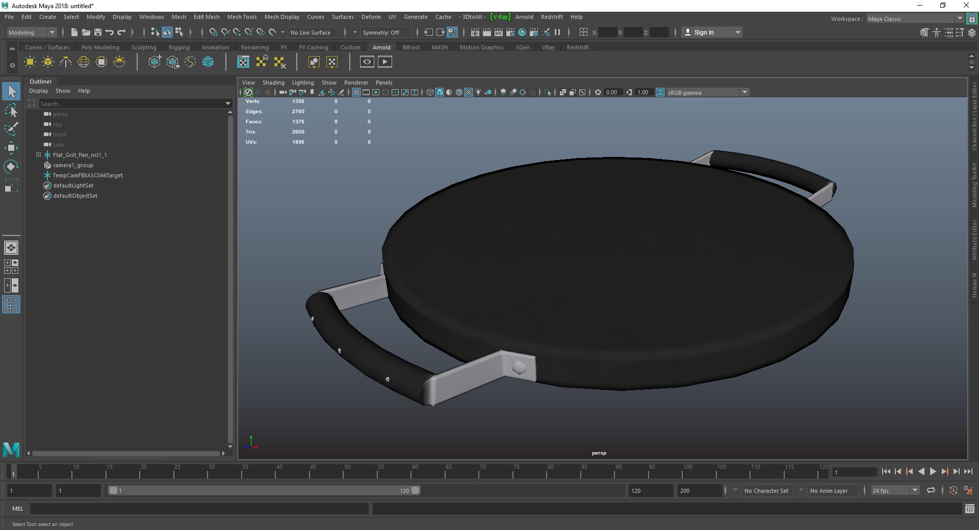 Flat Grill Pan 3D model