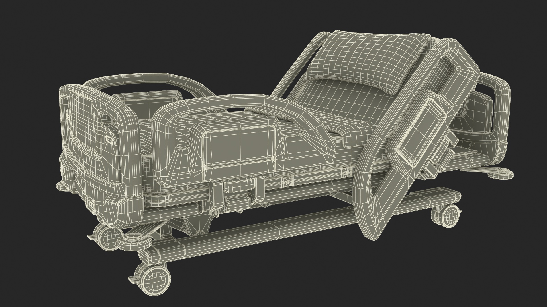 Smart Hospital Bed Rigged for Cinema 4D 3D model