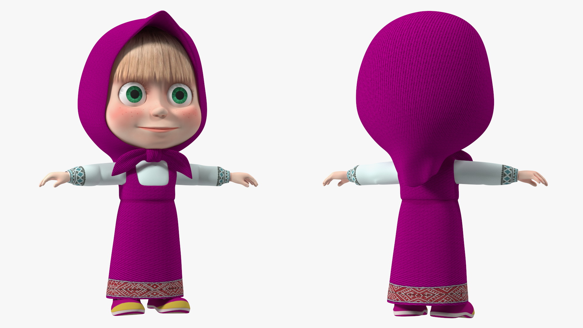 3D model Masha Cartoon Character T-Pose