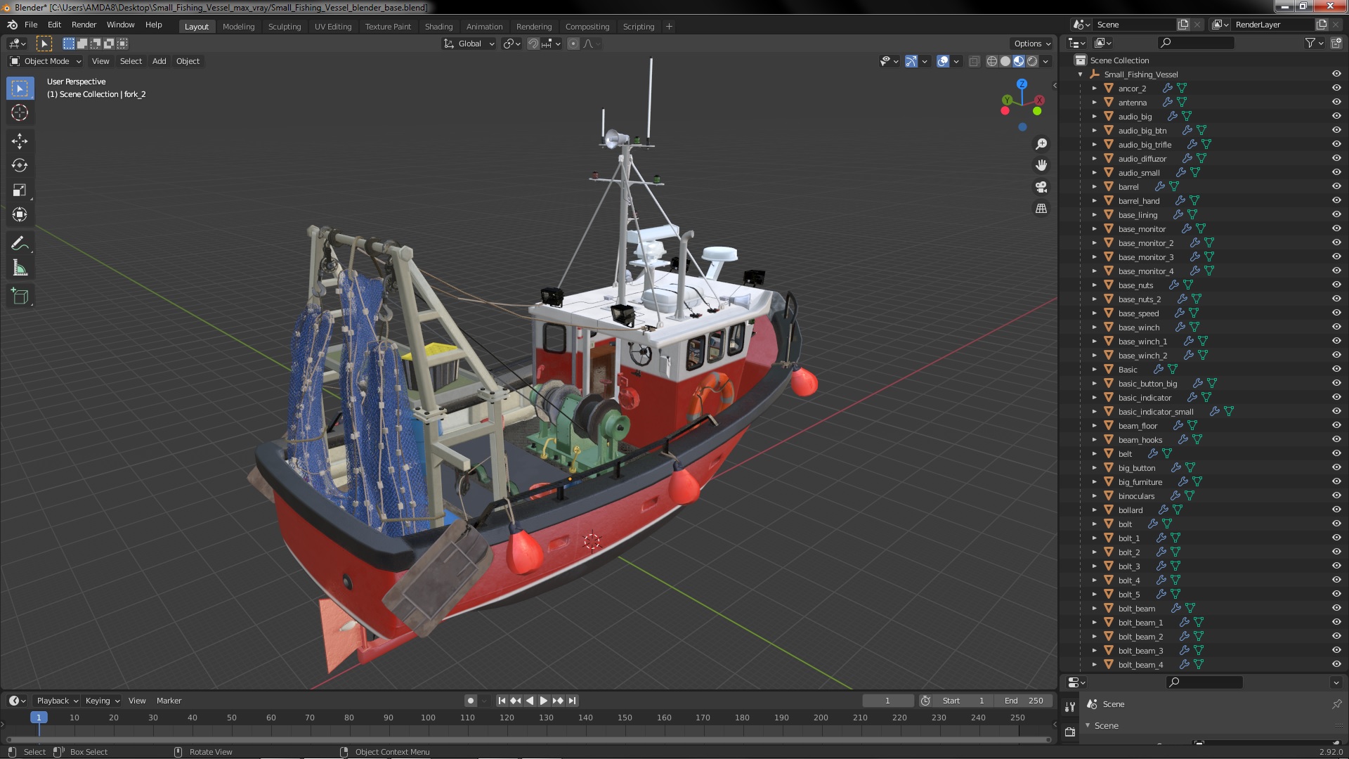 3D model Small Fishing Vessel