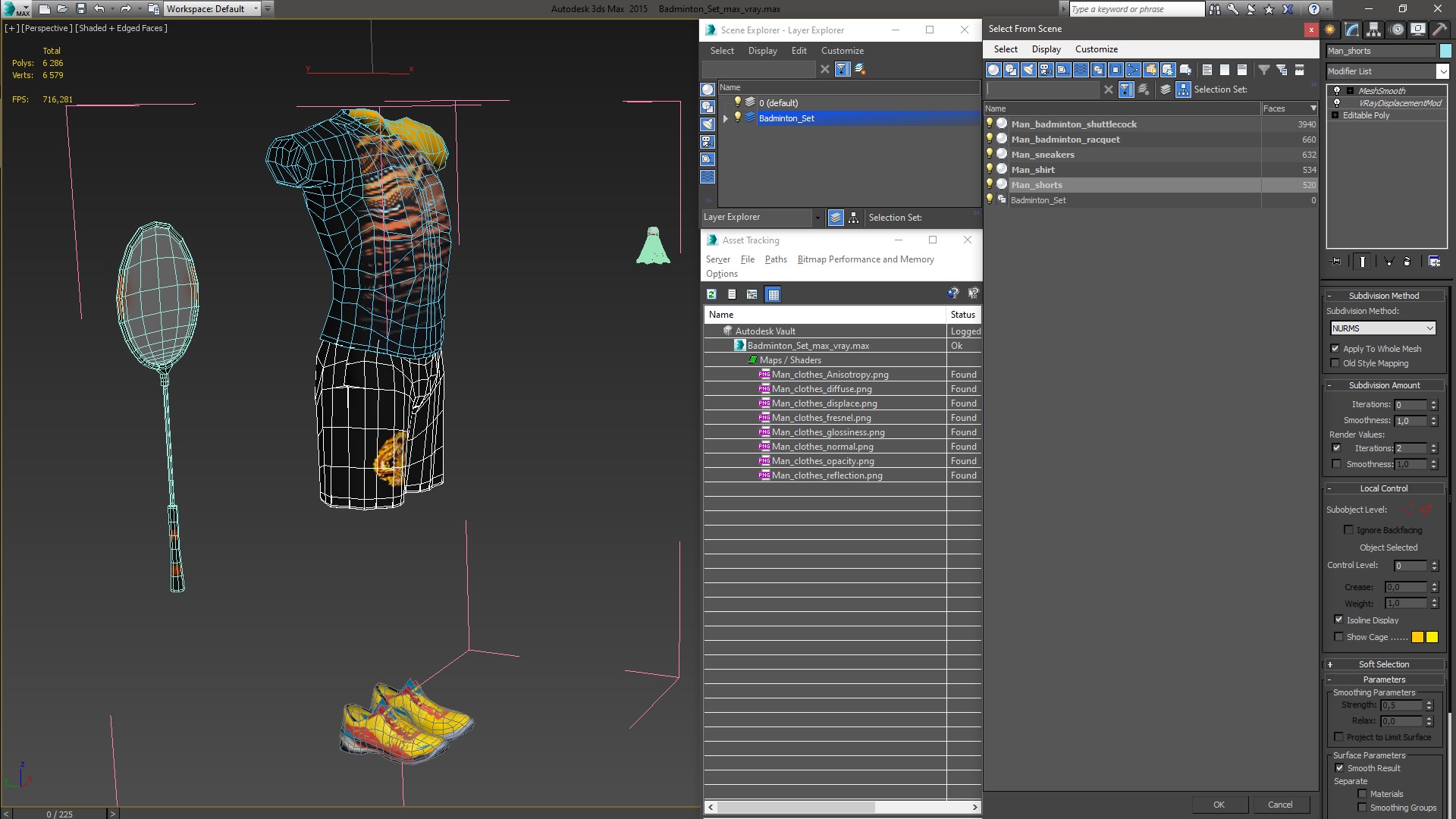 3D Badminton Set model