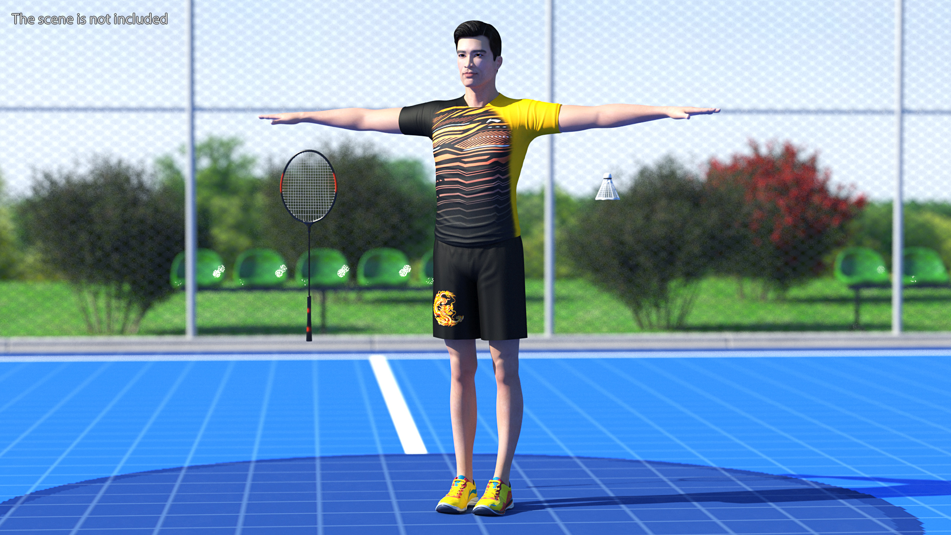 3D Badminton Set model