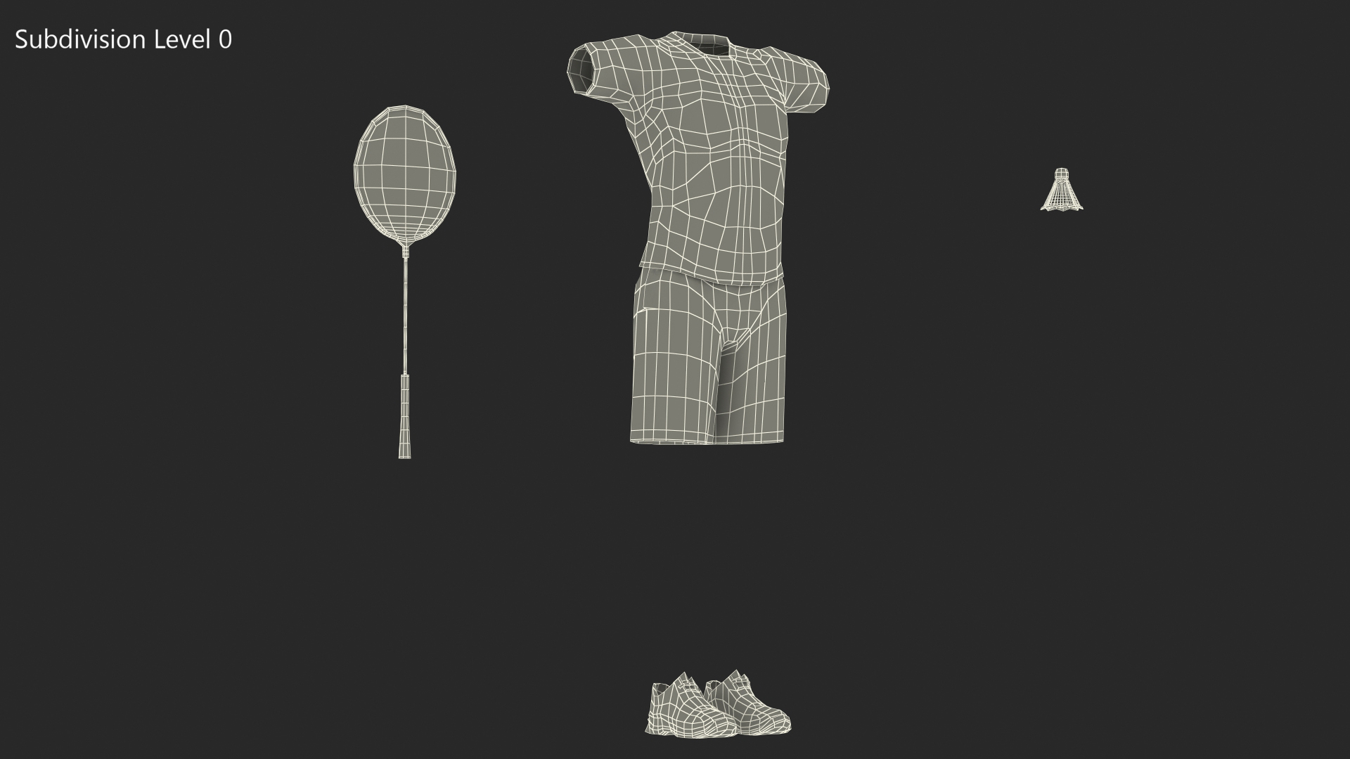 3D Badminton Set model