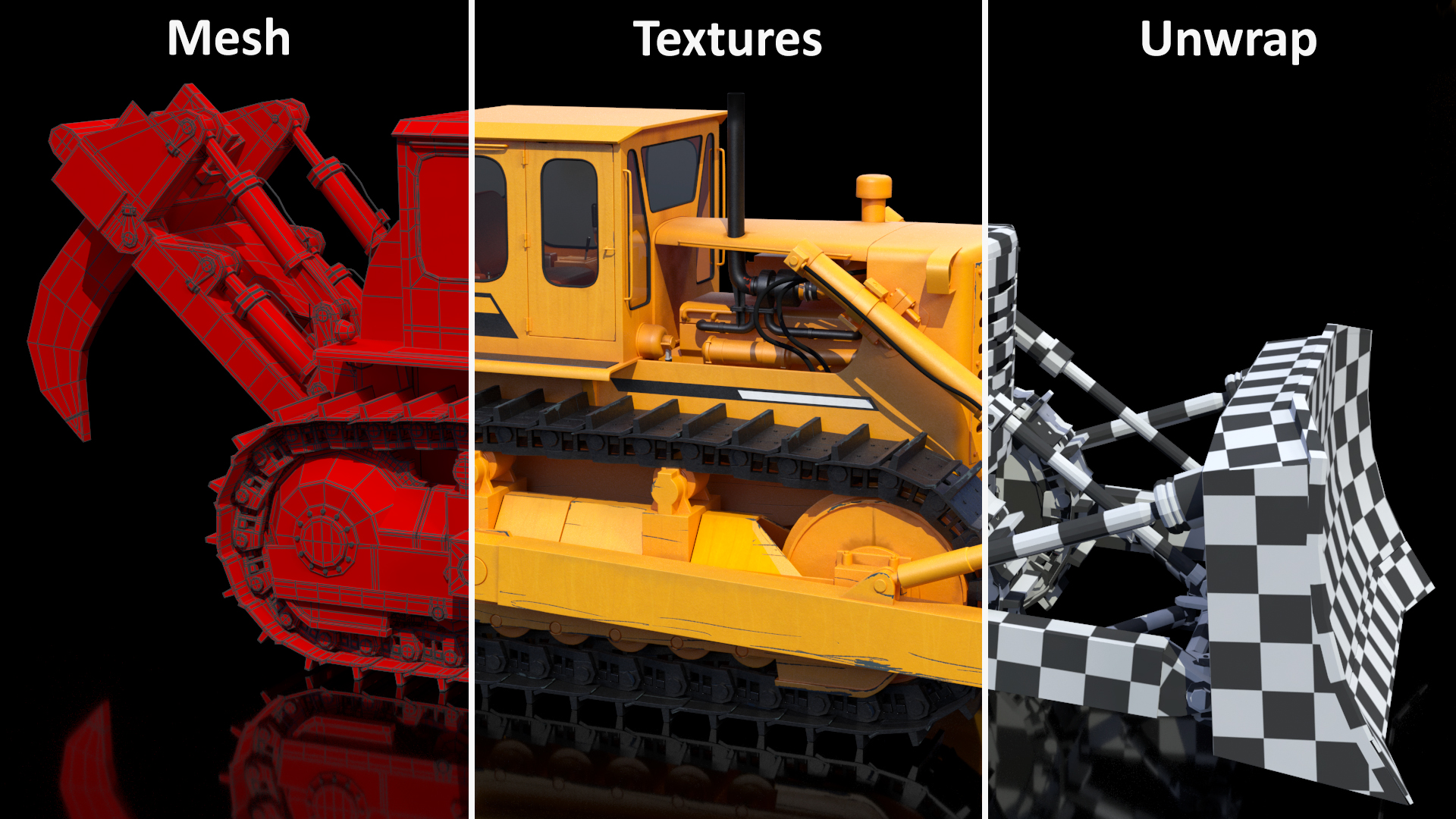 3D Crawler Dozer model